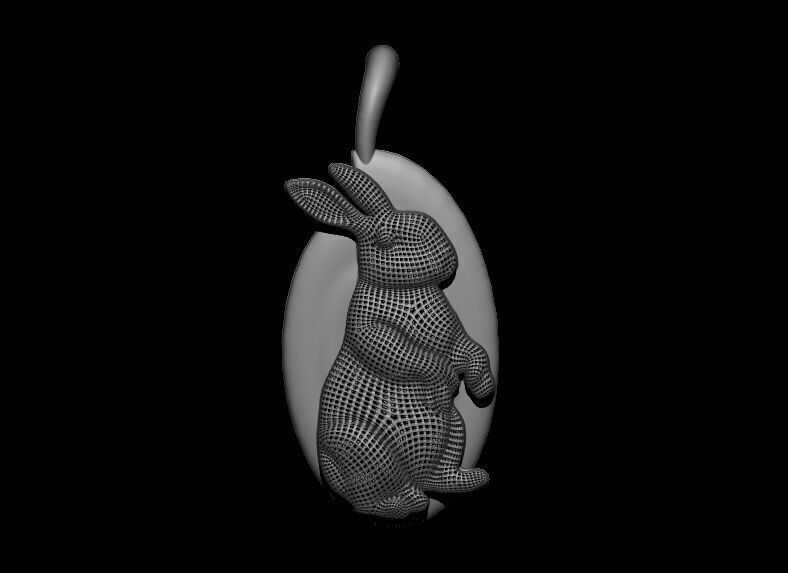 Cute rabbit Pendant 3D print model_3
