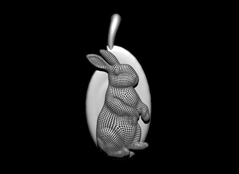 Cute rabbit Pendant 3D print model_1