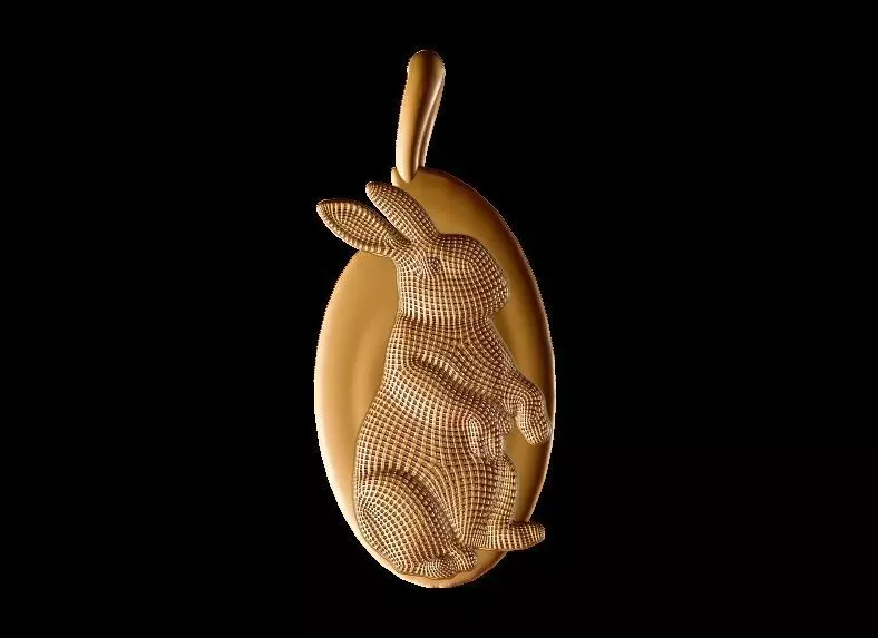 Cute rabbit Pendant 3D print model_0