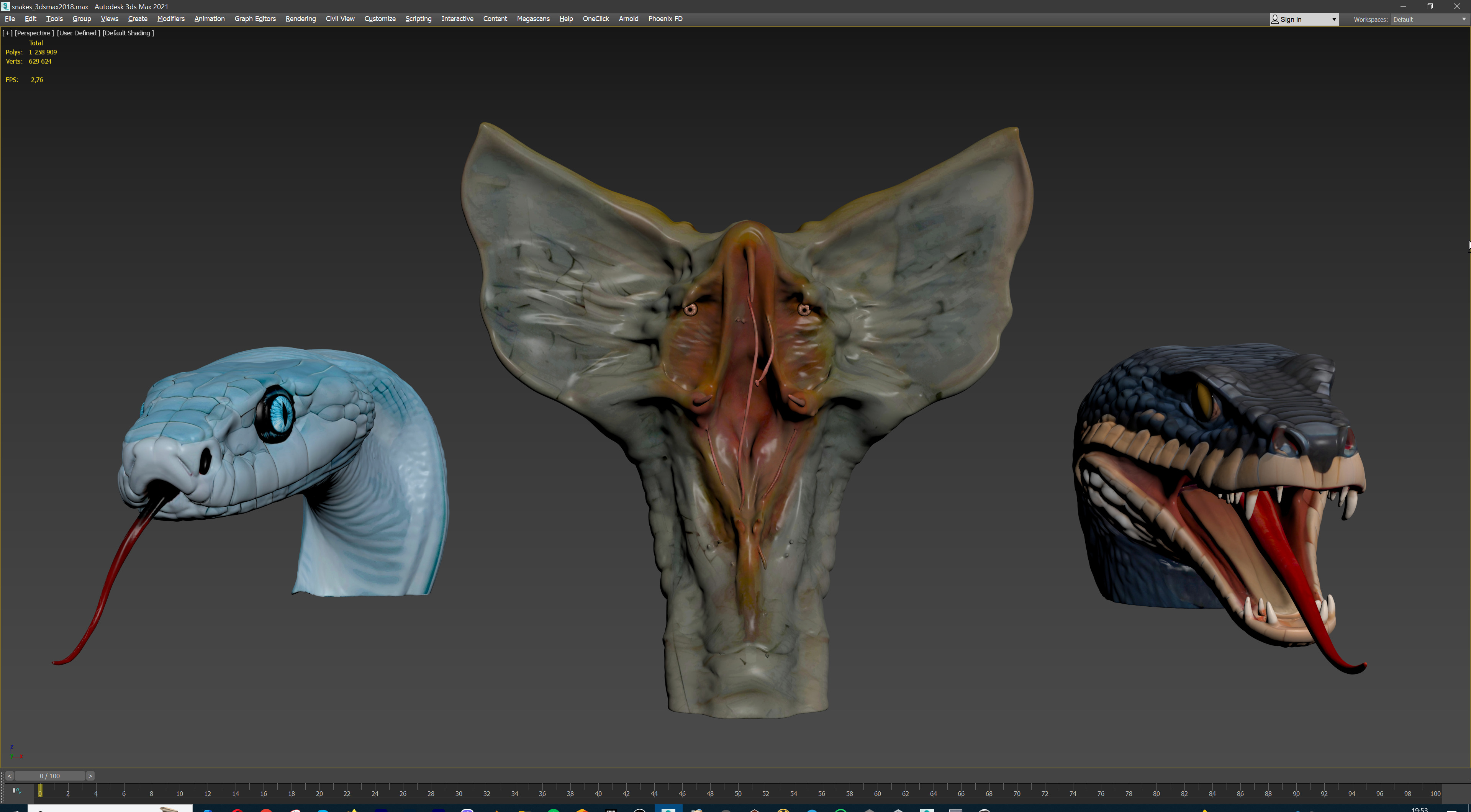 Ultimate Snake Head Pack  48 HighPoly Stylized Assets 3D model_30