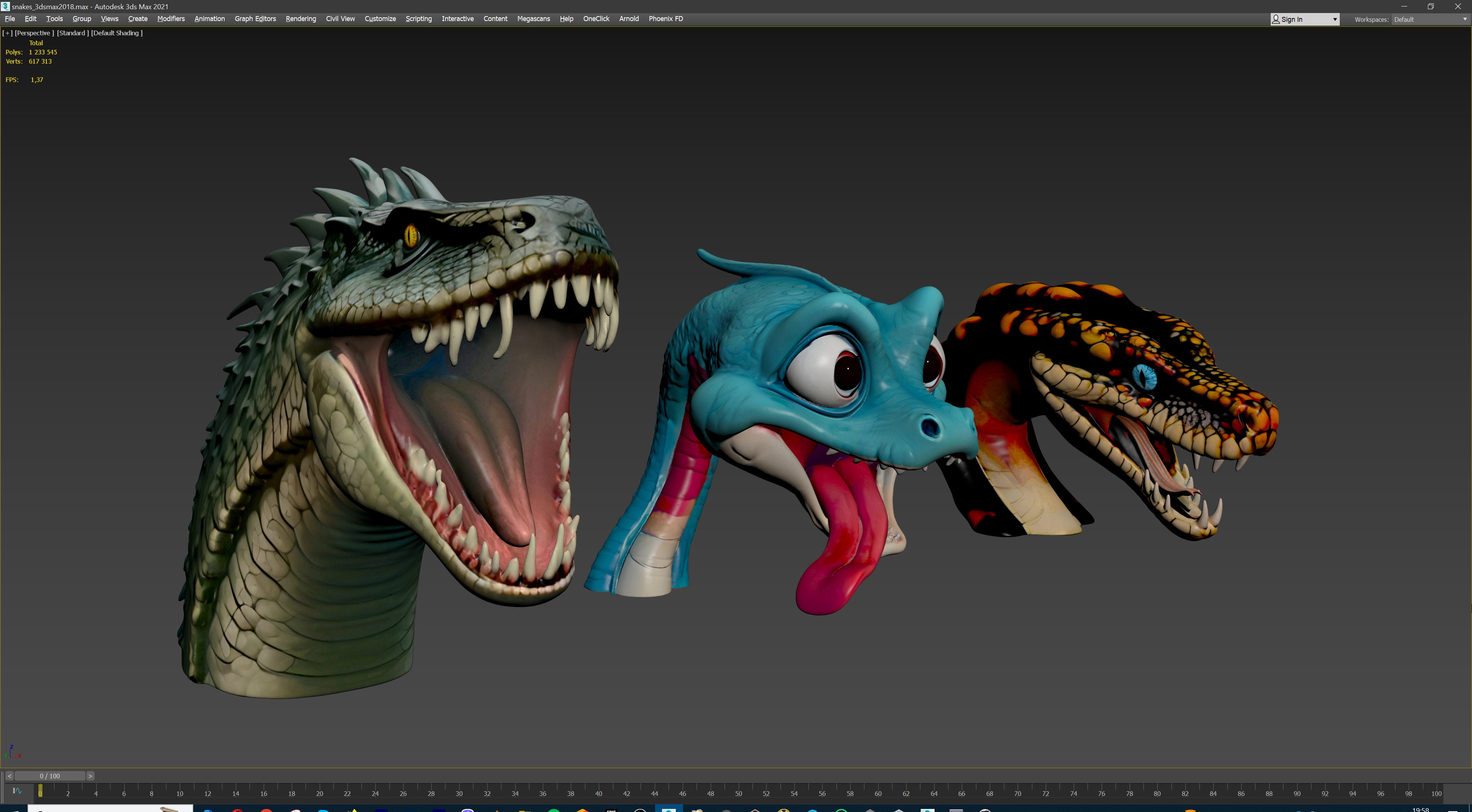 Ultimate Snake Head Pack  48 HighPoly Stylized Assets 3D model_38