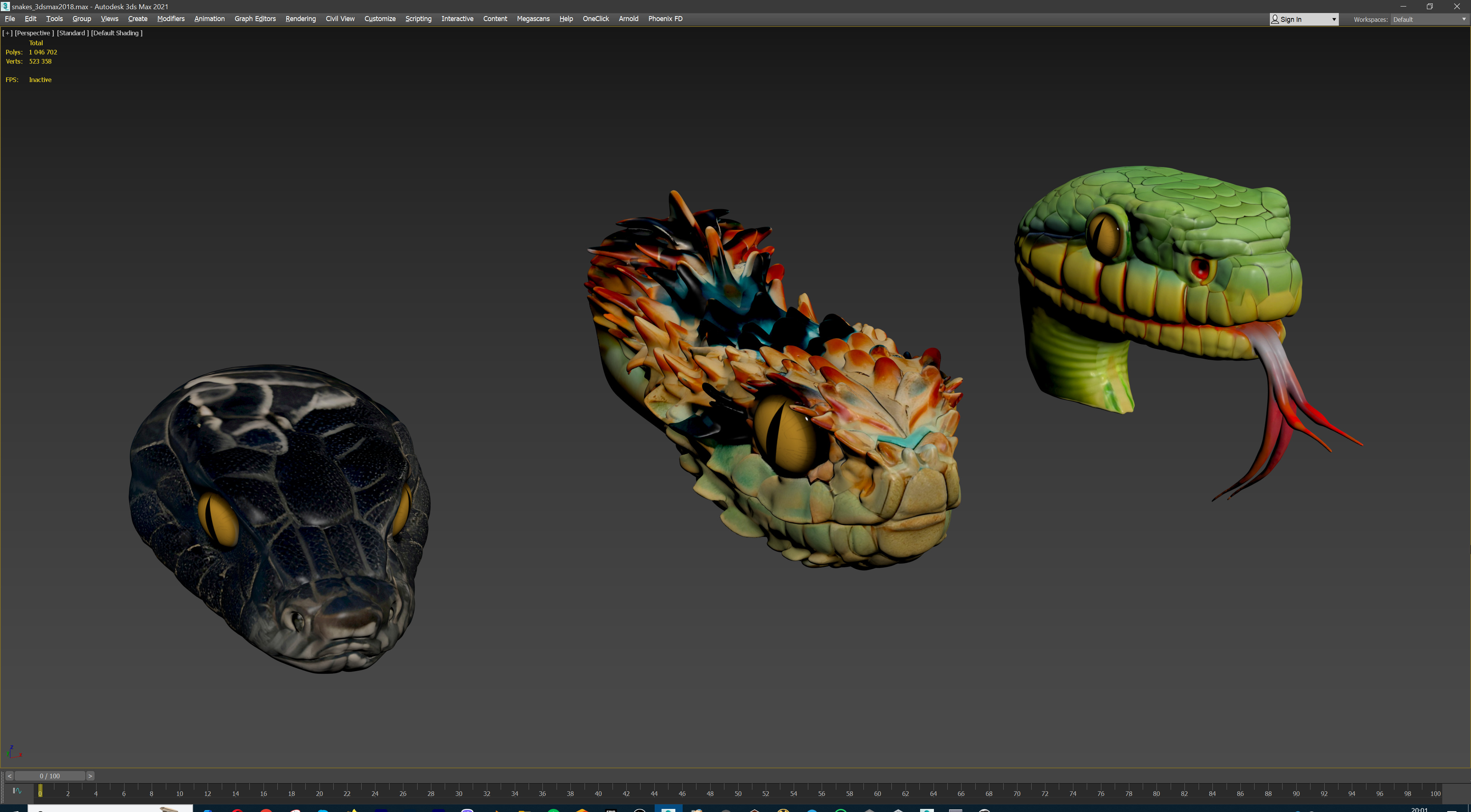 Ultimate Snake Head Pack  48 HighPoly Stylized Assets 3D model_46