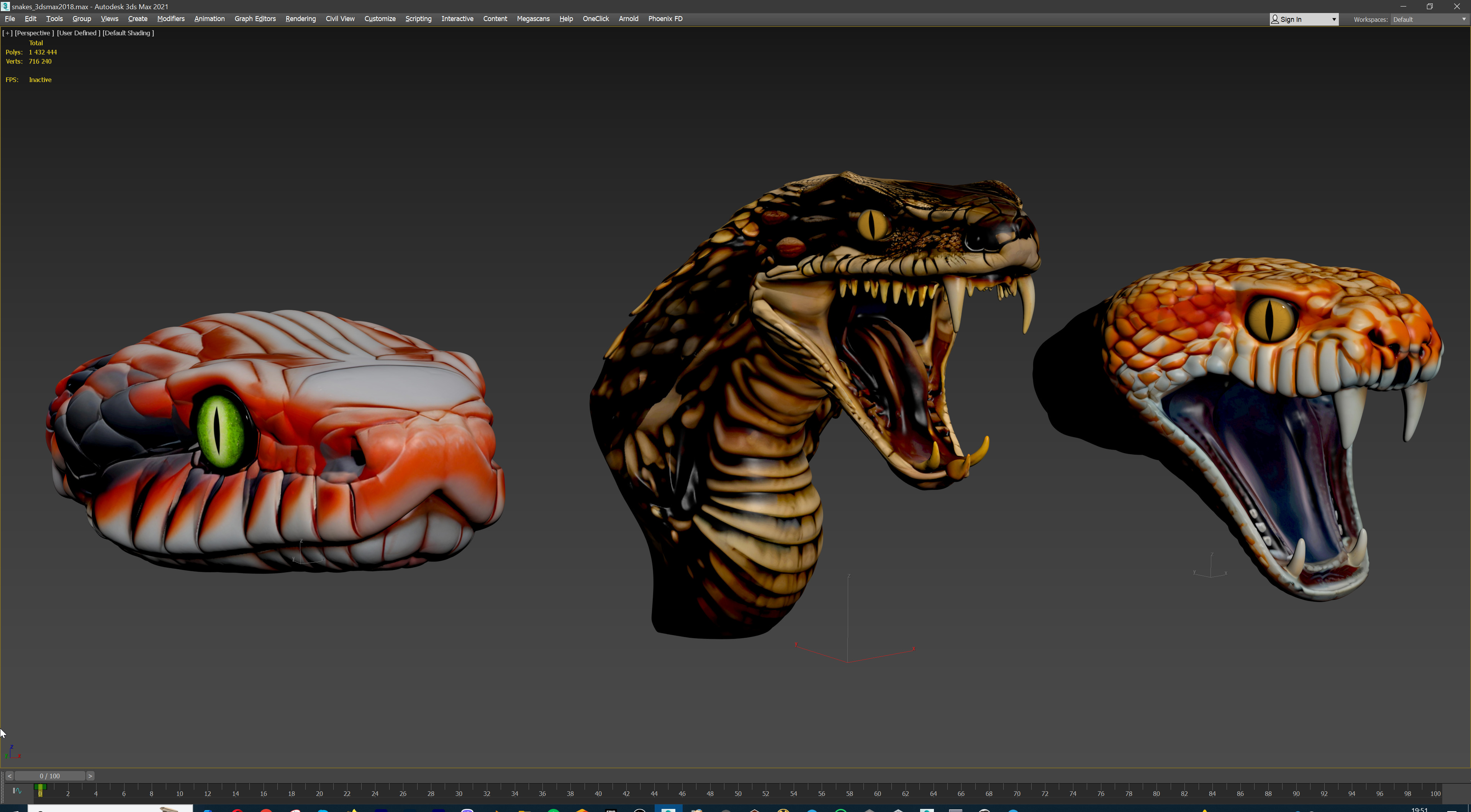 Ultimate Snake Head Pack  48 HighPoly Stylized Assets 3D model_26