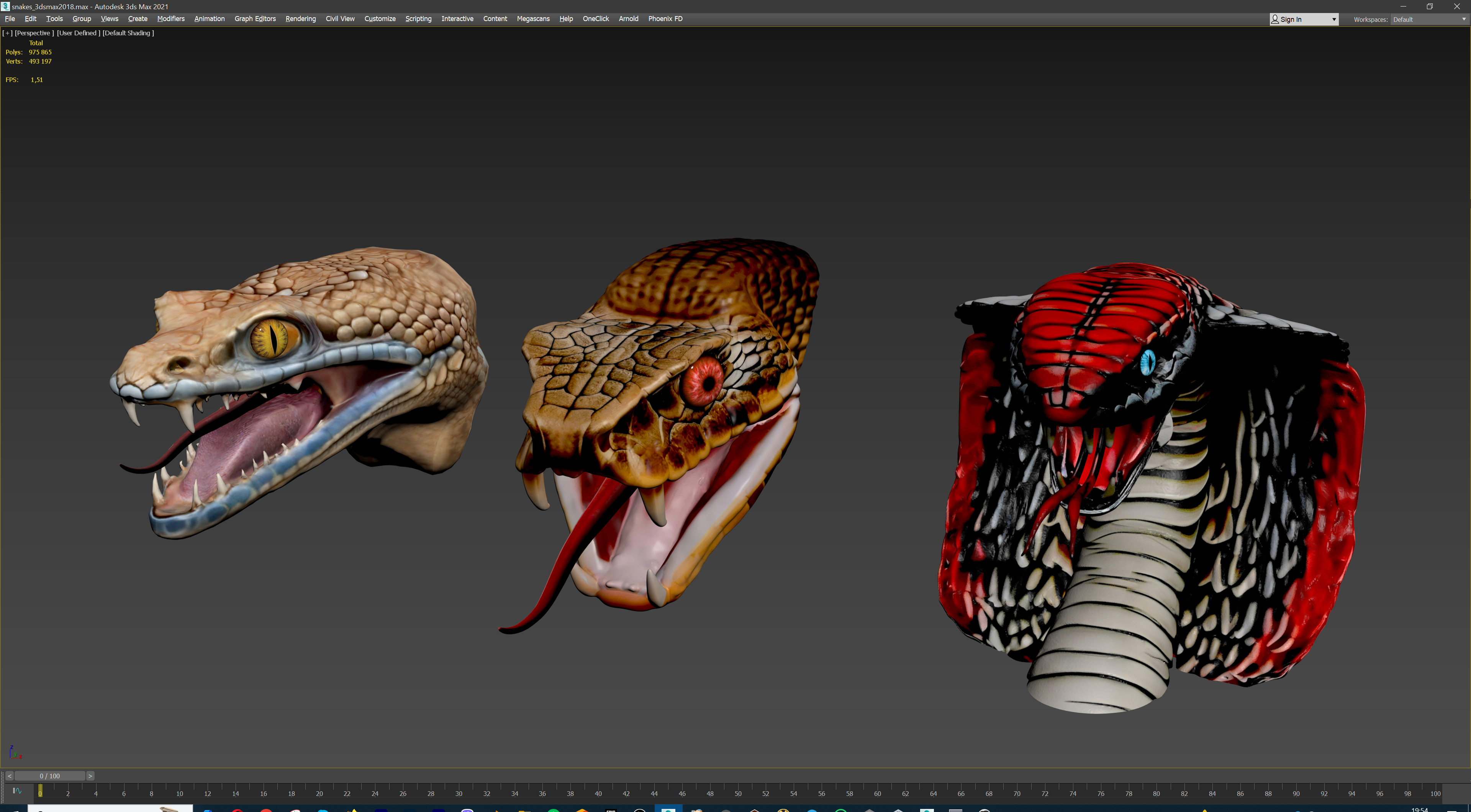 Ultimate Snake Head Pack  48 HighPoly Stylized Assets 3D model_32