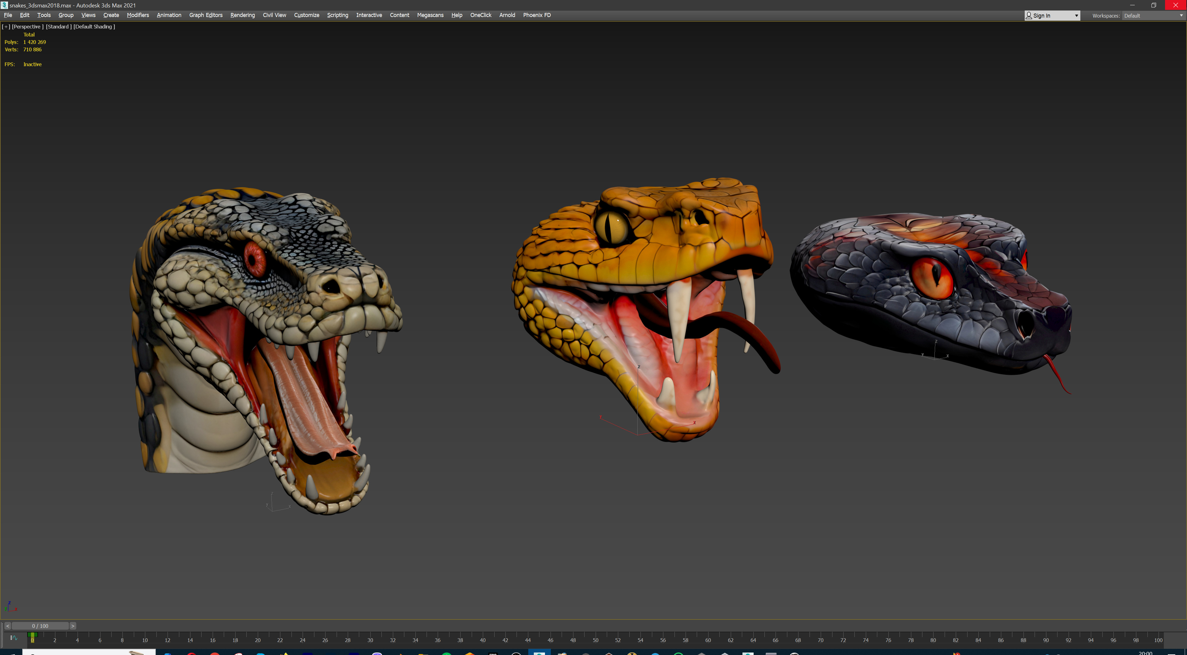 Ultimate Snake Head Pack  48 HighPoly Stylized Assets 3D model_44