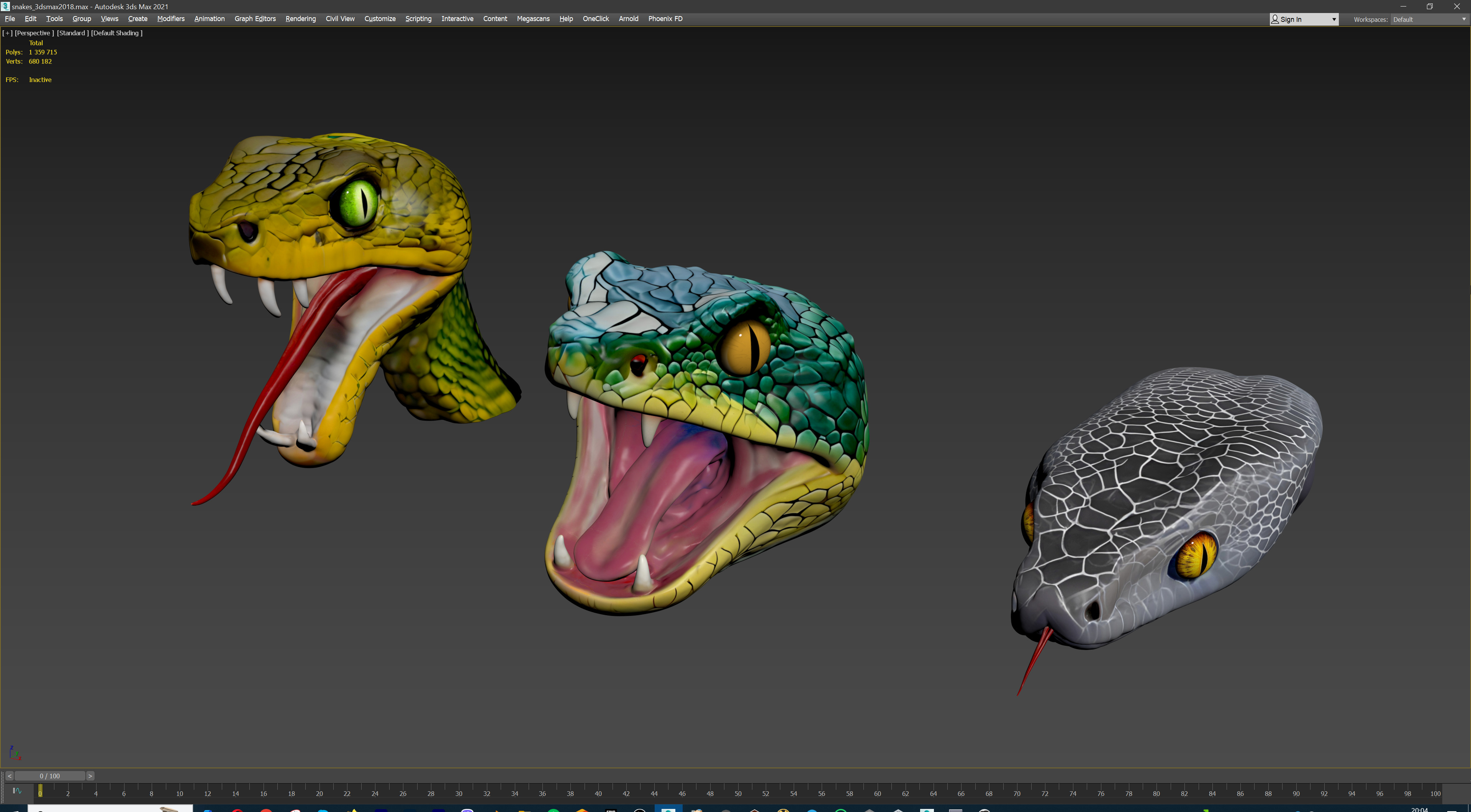 Ultimate Snake Head Pack  48 HighPoly Stylized Assets 3D model_50