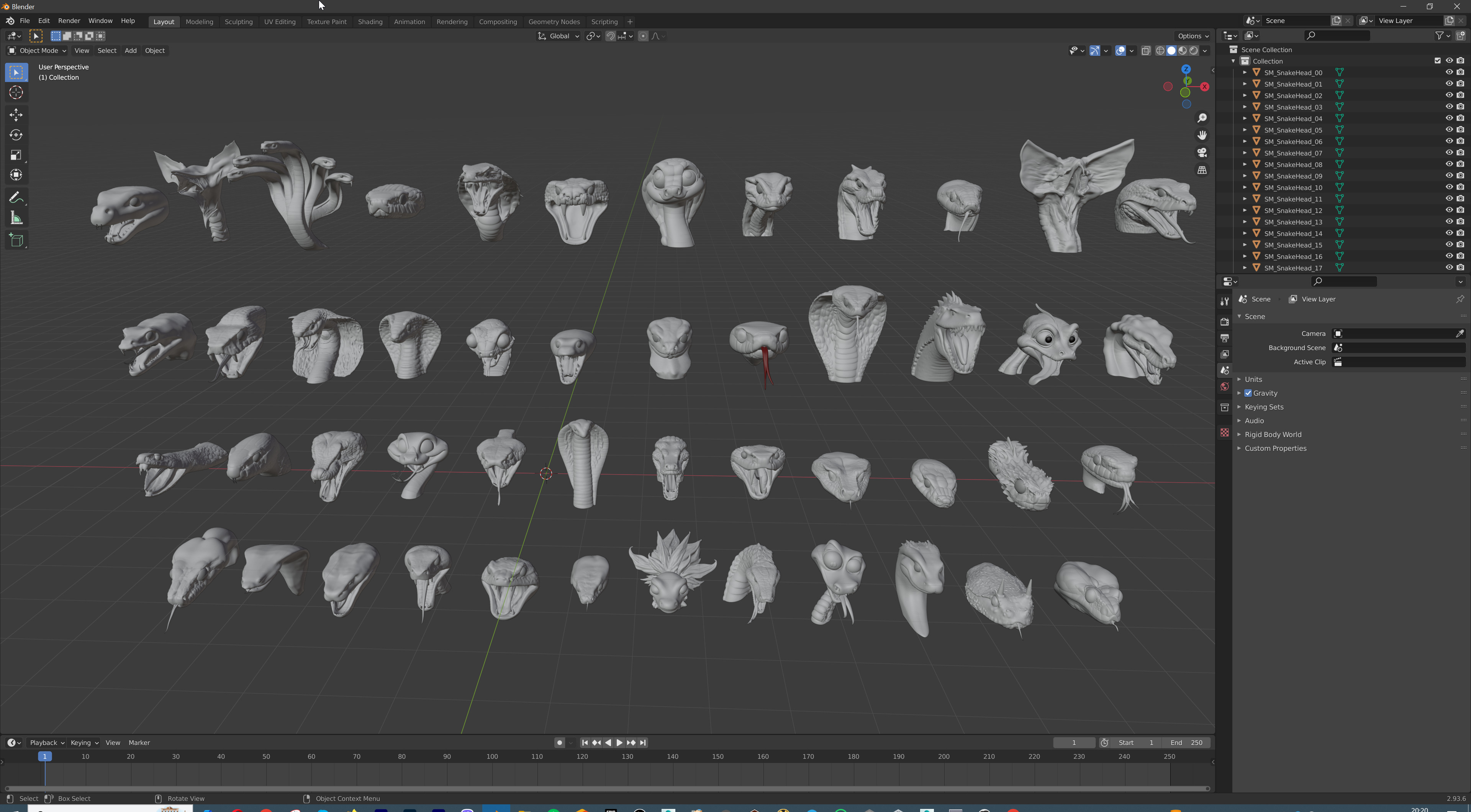 Ultimate Snake Head Pack  48 HighPoly Stylized Assets 3D model_56