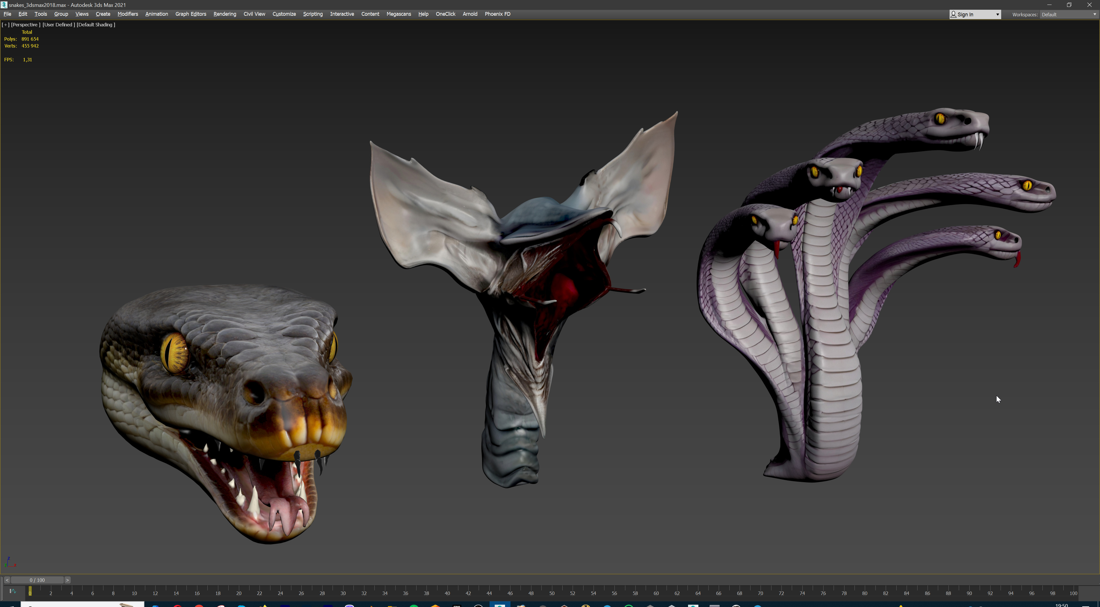 Ultimate Snake Head Pack  48 HighPoly Stylized Assets 3D model_24