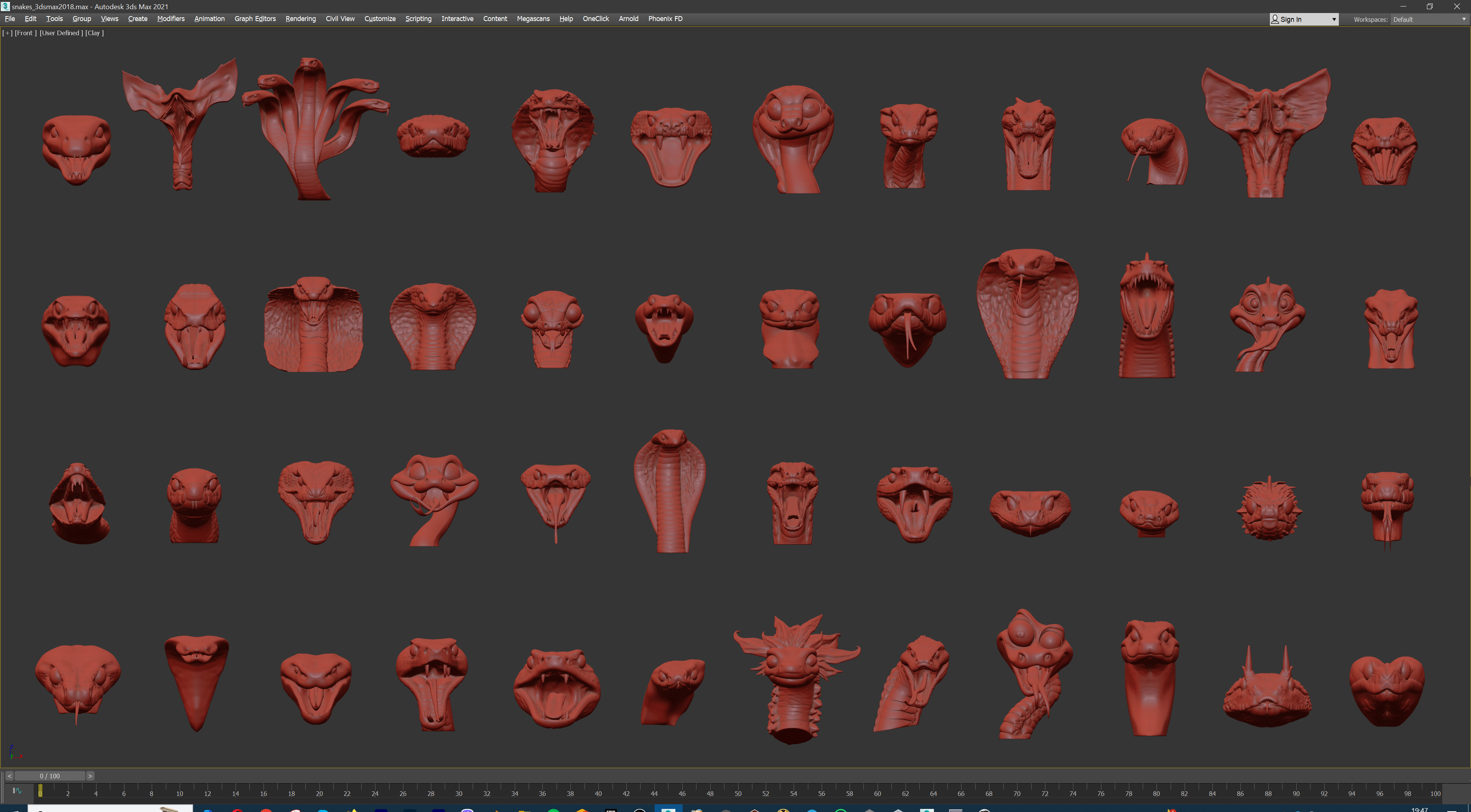 Ultimate Snake Head Pack  48 HighPoly Stylized Assets 3D model_19