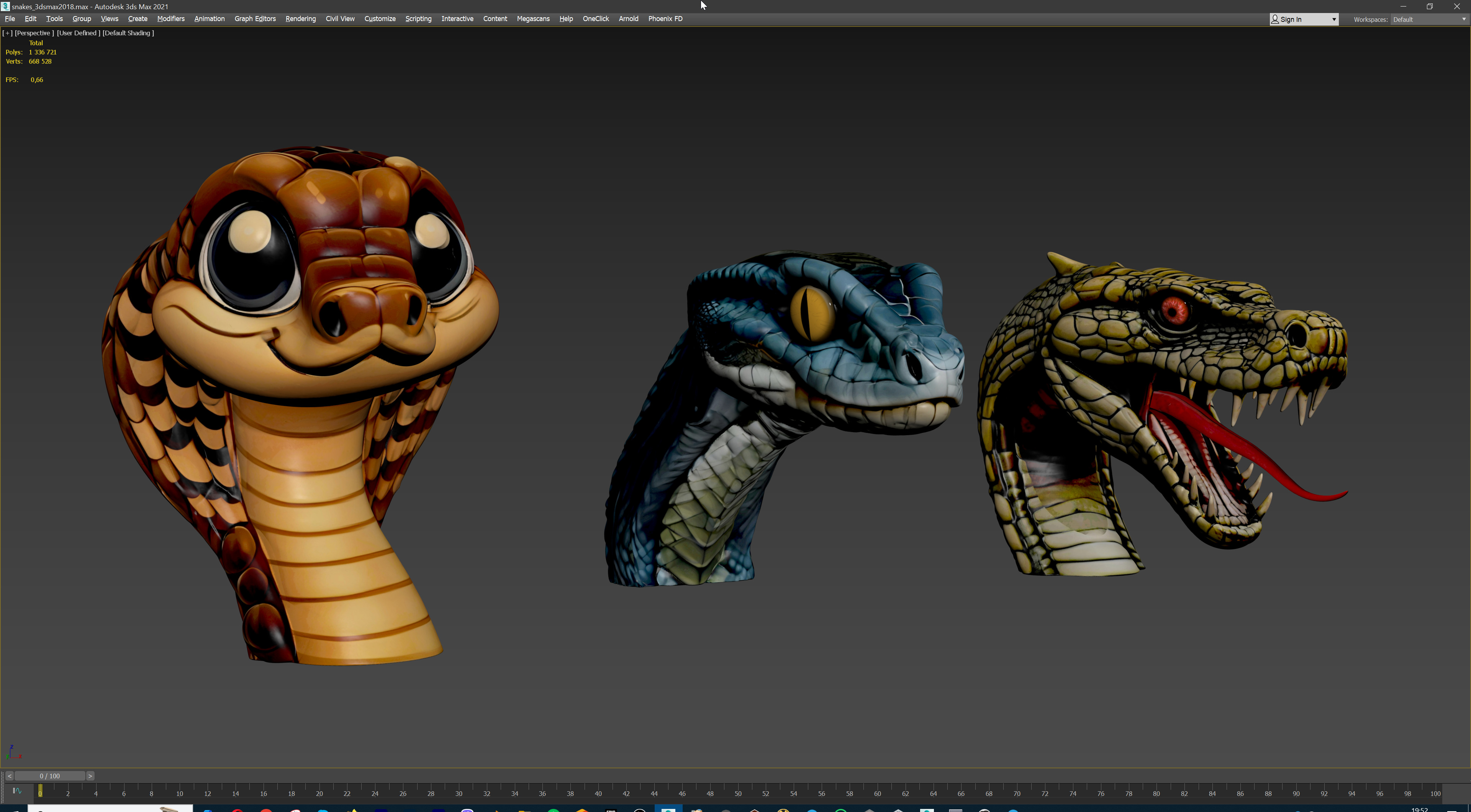 Ultimate Snake Head Pack  48 HighPoly Stylized Assets 3D model_28