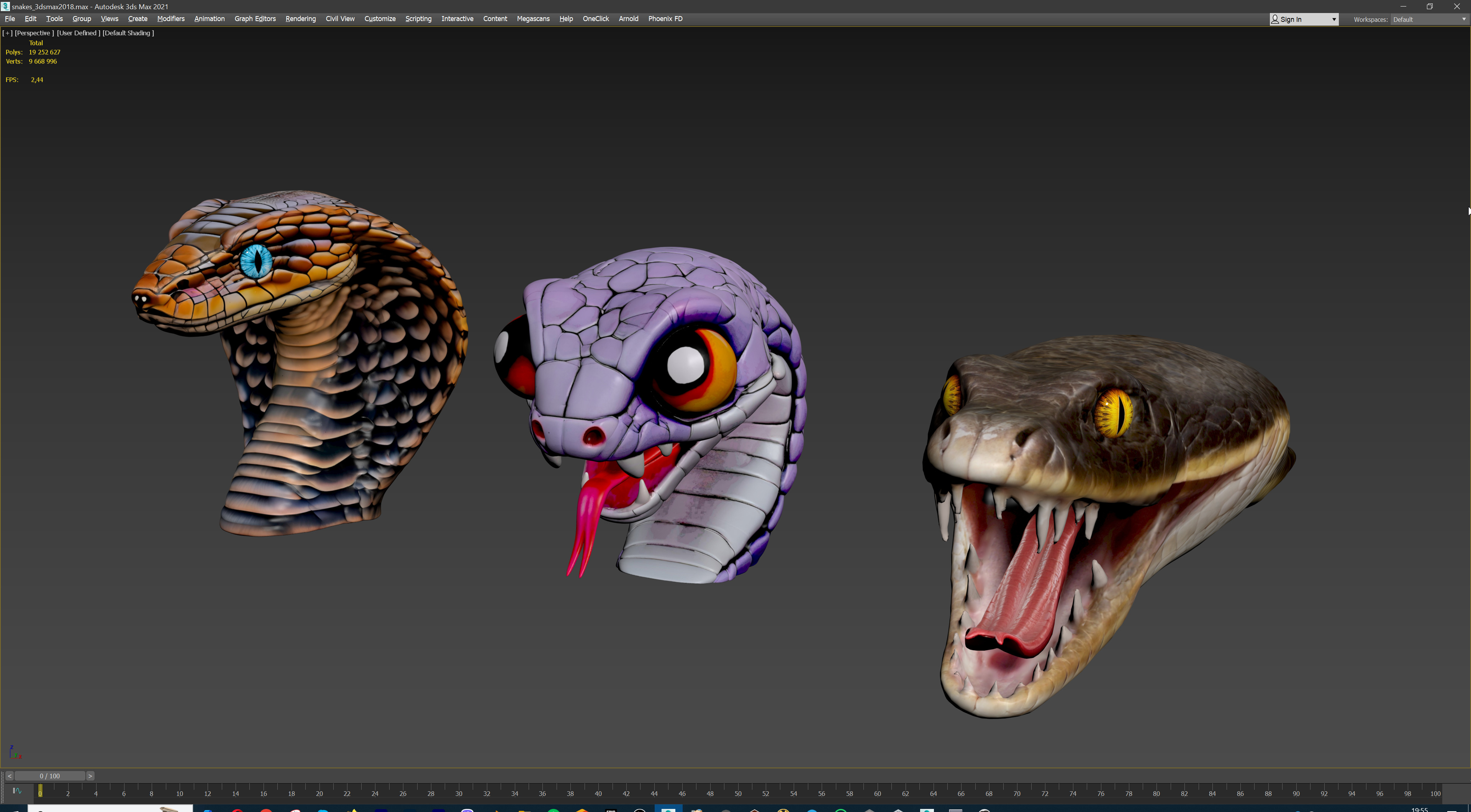 Ultimate Snake Head Pack  48 HighPoly Stylized Assets 3D model_34