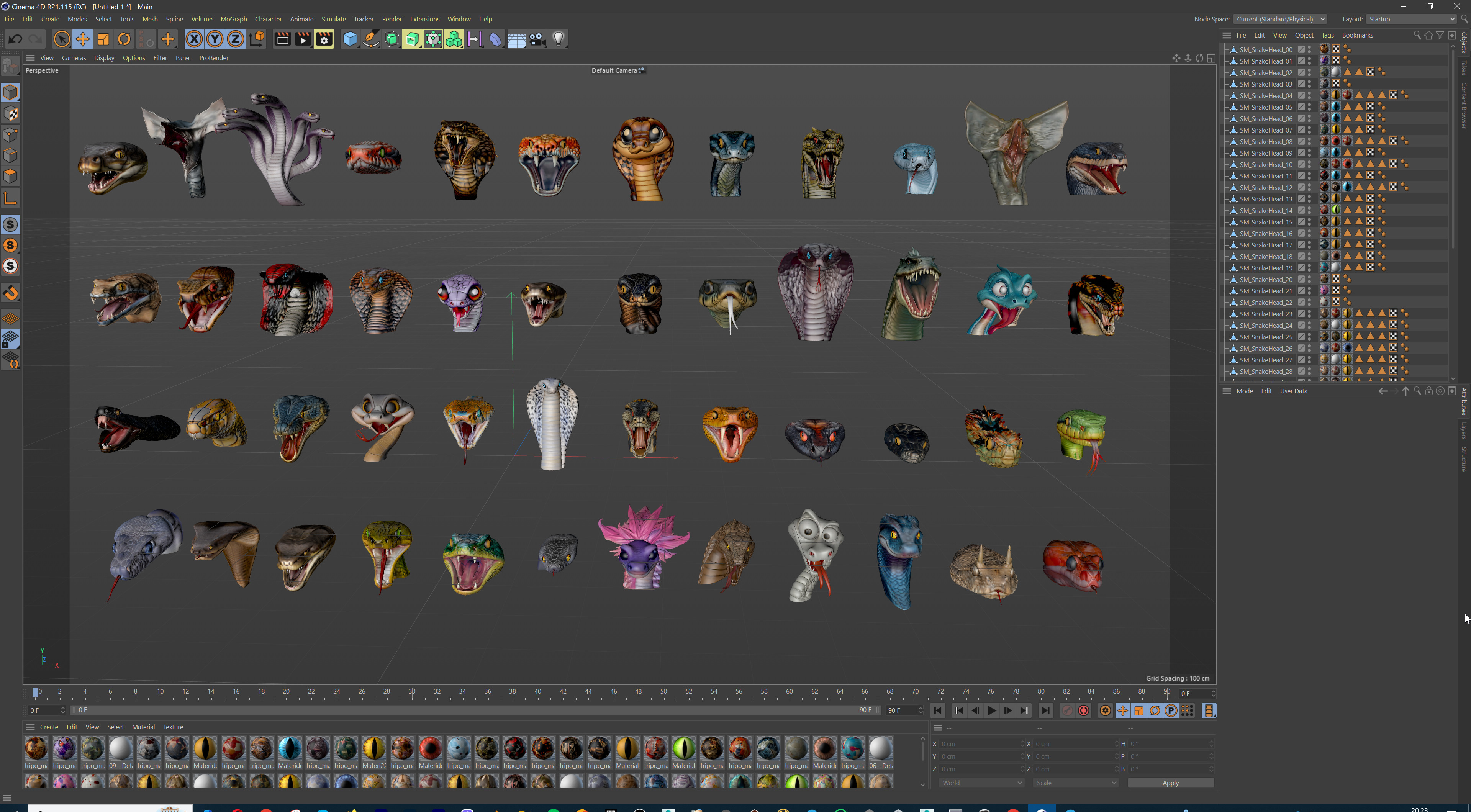 Ultimate Snake Head Pack  48 HighPoly Stylized Assets 3D model_57