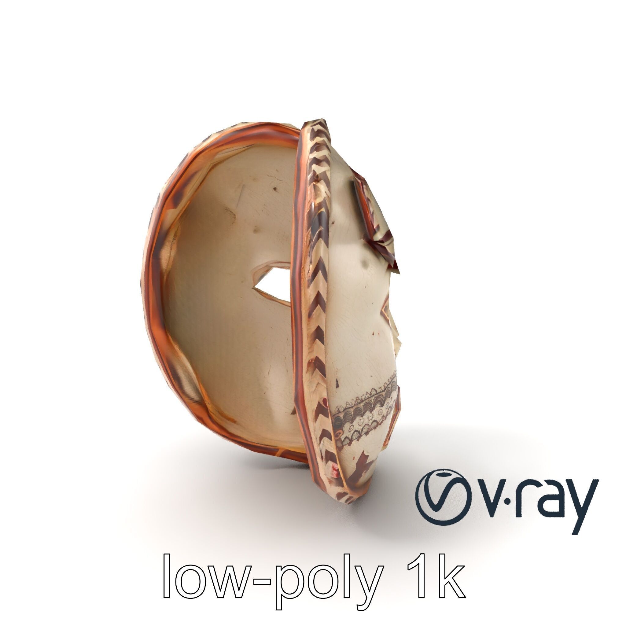 Ancient Ritual Carved Mask model pack Low-poly 3D model_2