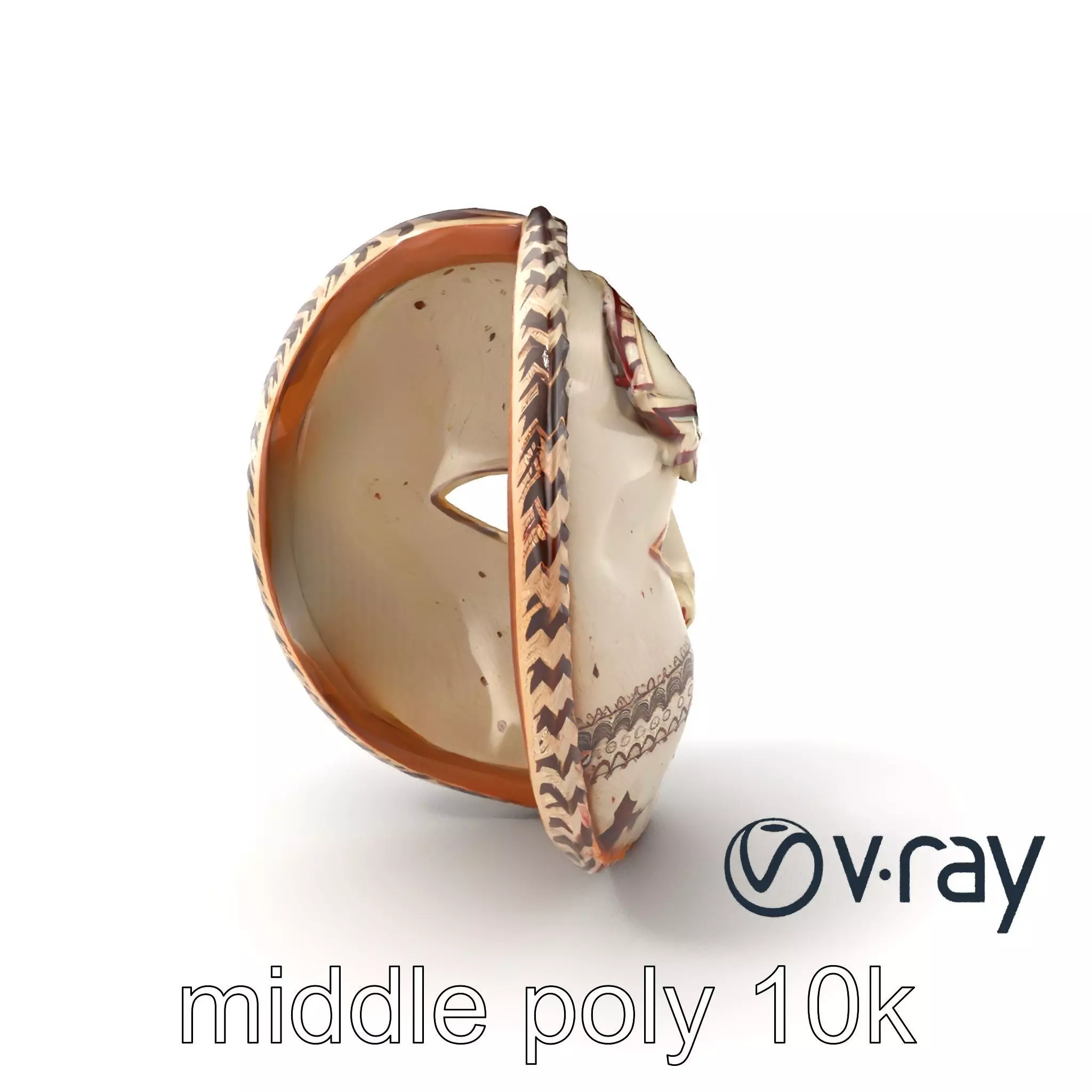 Ancient Ritual Carved Mask model pack Low-poly 3D model_0