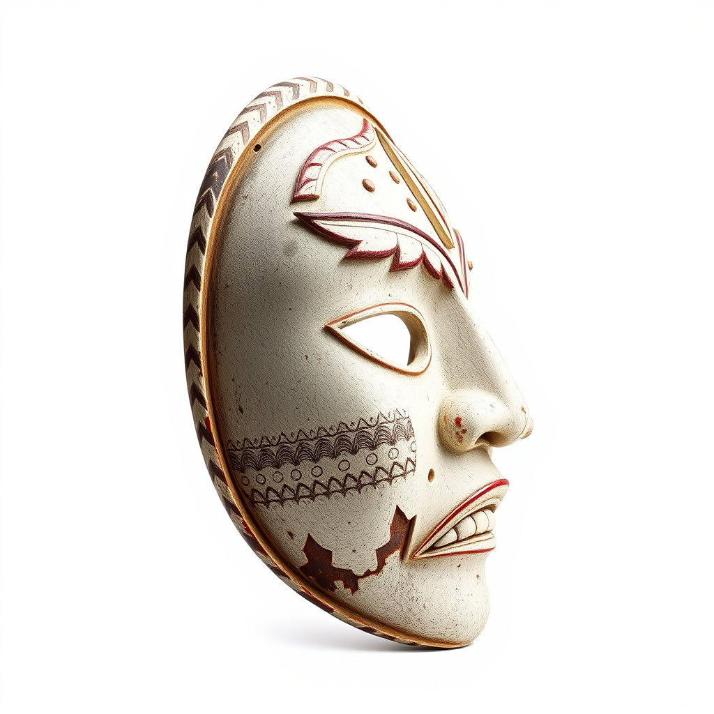 Ancient Ritual Carved Mask model pack Low-poly 3D model_3