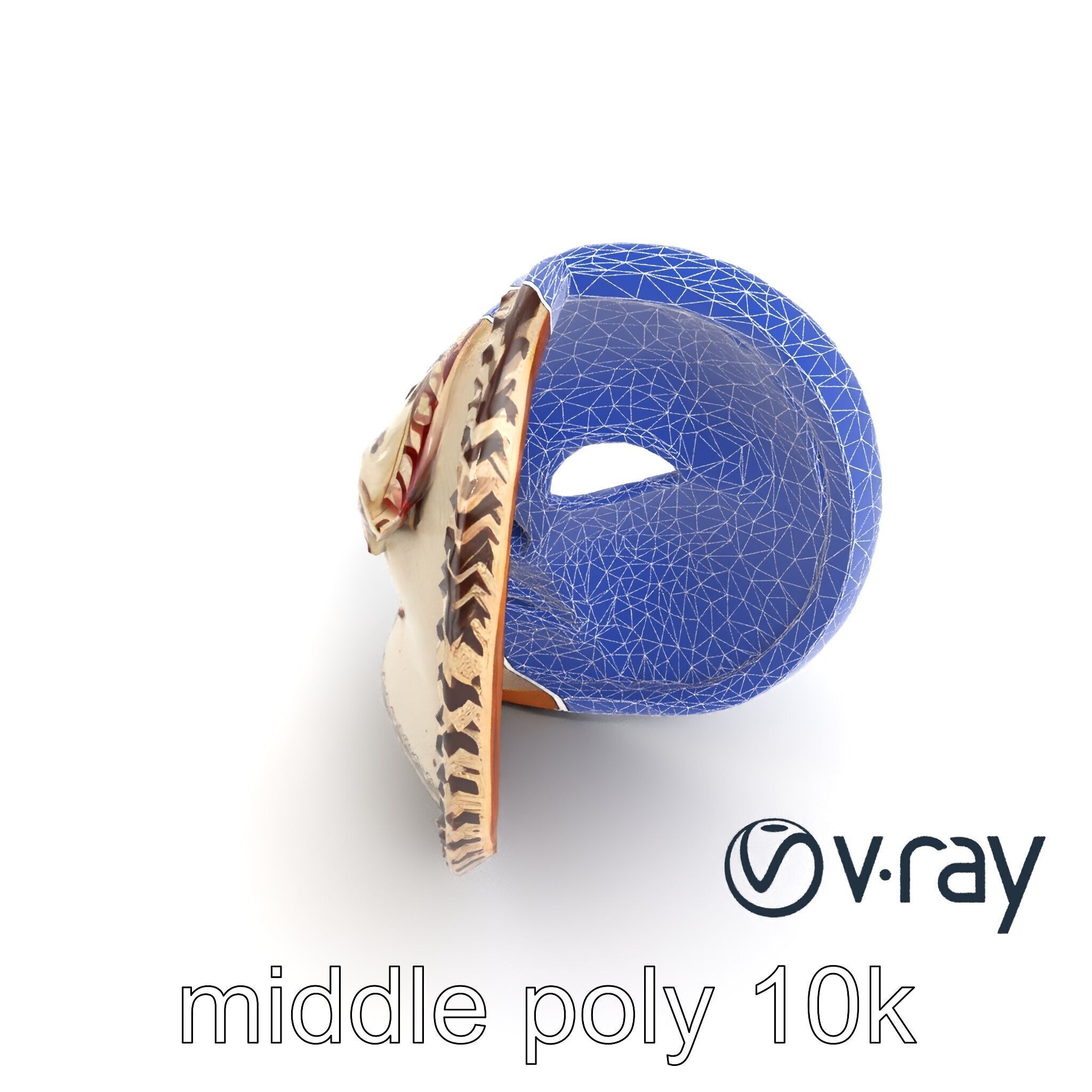 Ancient Ritual Carved Mask model pack Low-poly 3D model_18