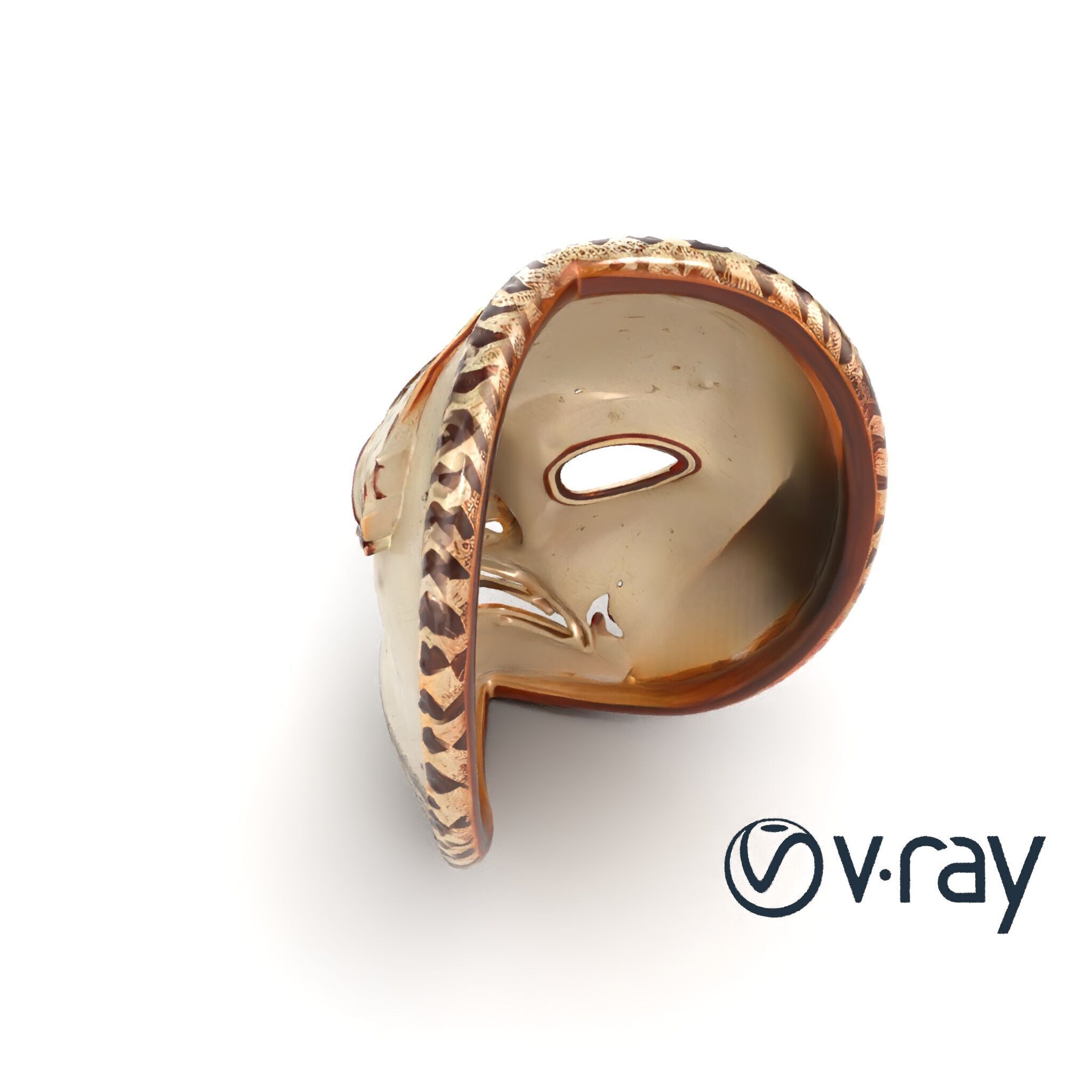 Ancient Ritual Carved Mask model pack Low-poly 3D model_21