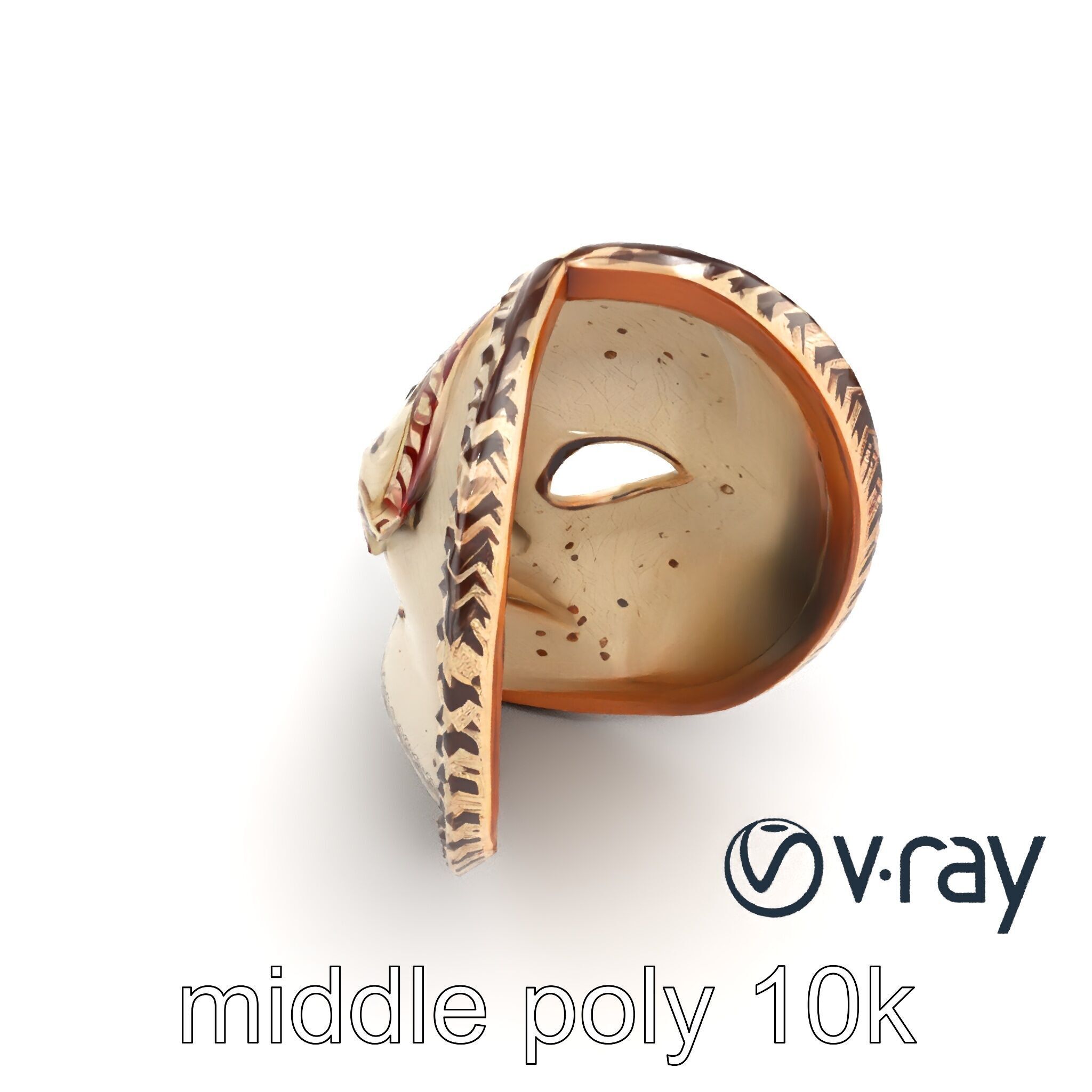 Ancient Ritual Carved Mask model pack Low-poly 3D model_7