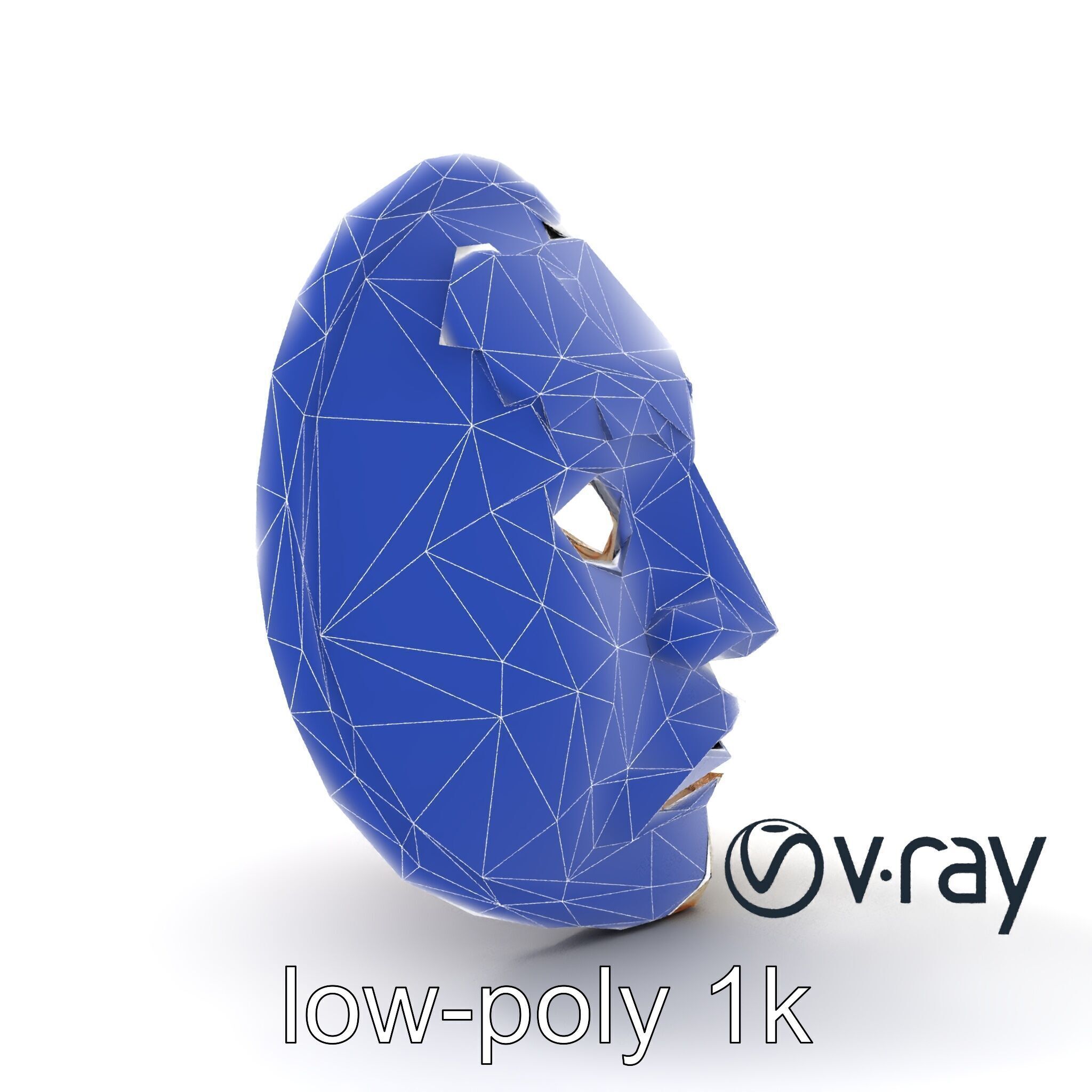 Ancient Ritual Carved Mask model pack Low-poly 3D model_24