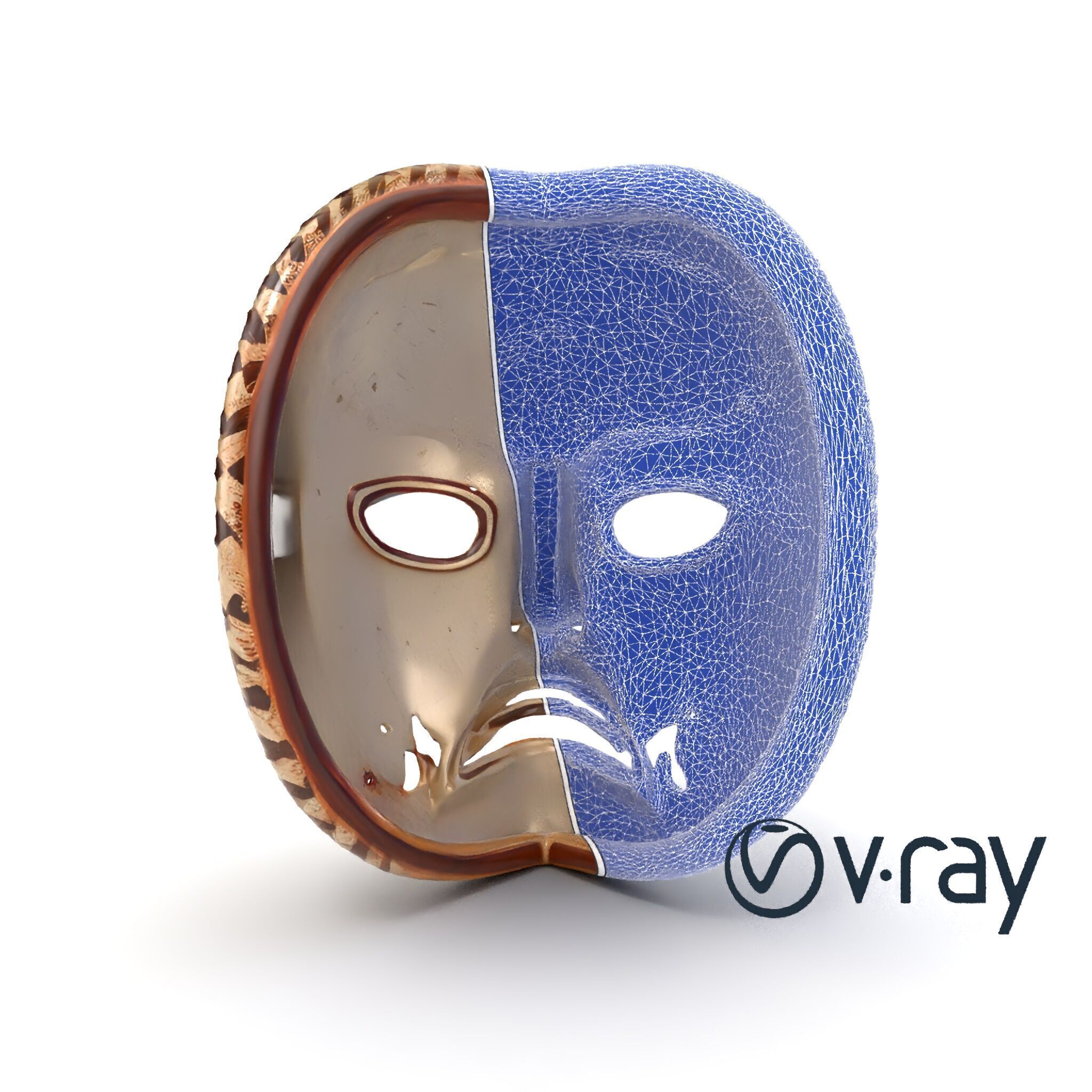 Ancient Ritual Carved Mask model pack Low-poly 3D model_23