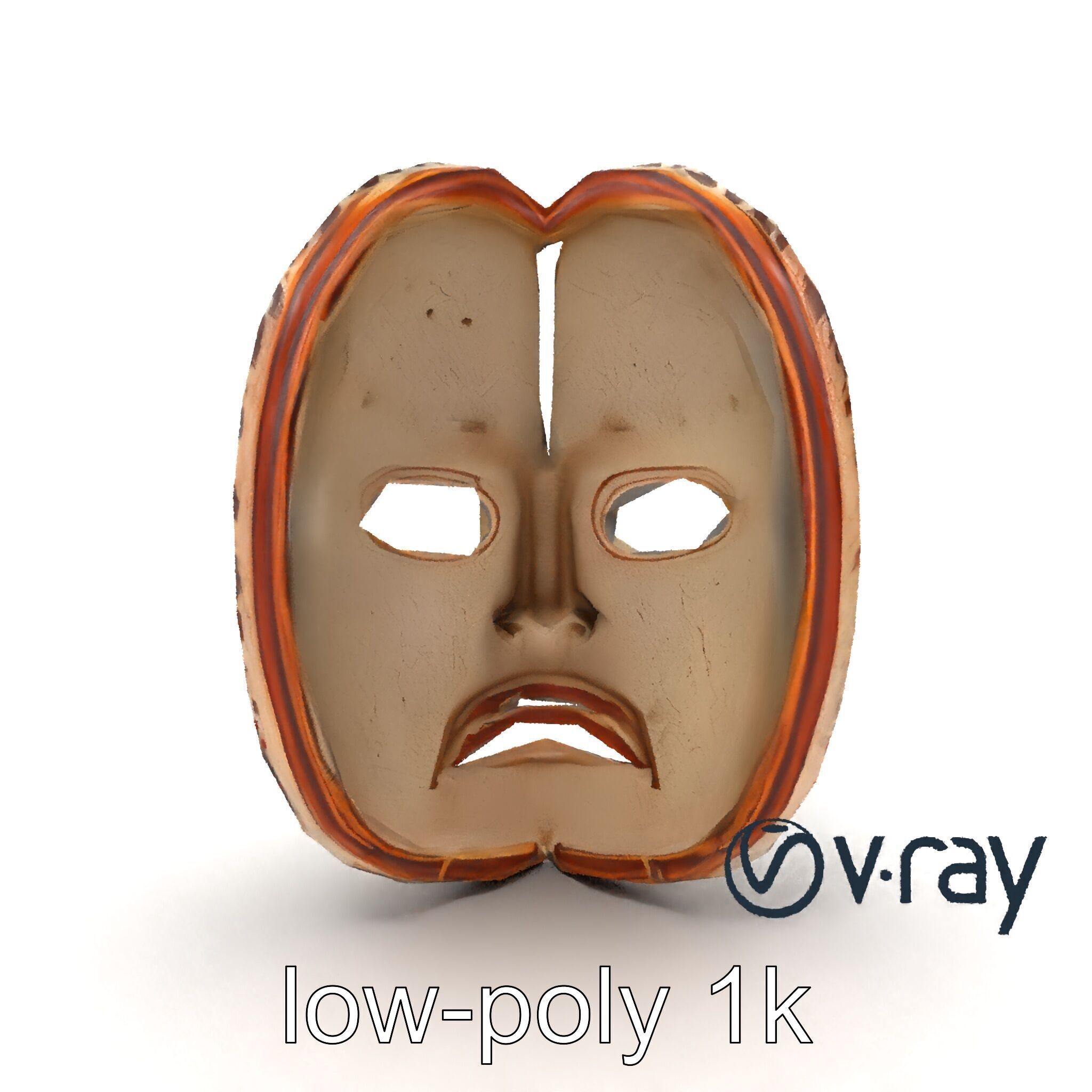 Ancient Ritual Carved Mask model pack Low-poly 3D model_22