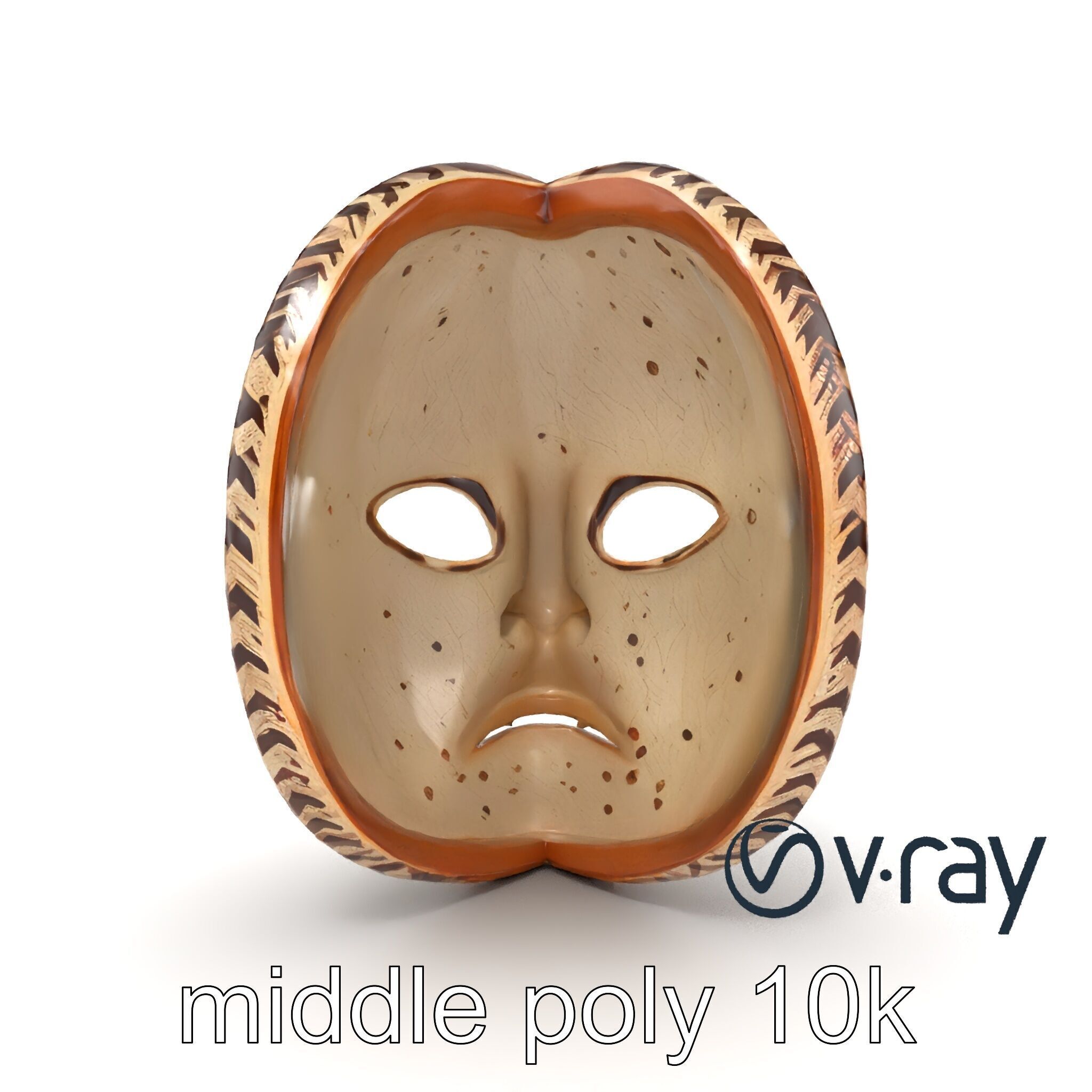 Ancient Ritual Carved Mask model pack Low-poly 3D model_30