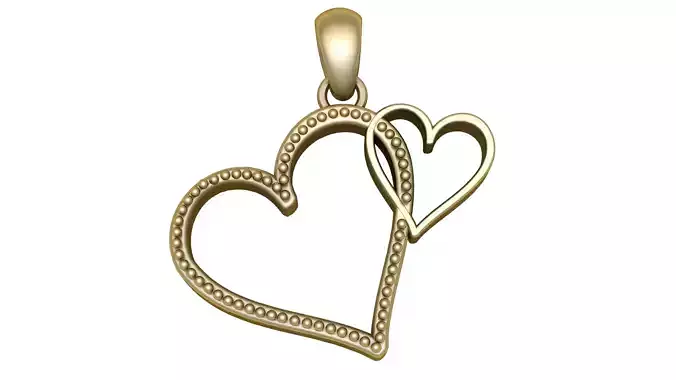 HEART GOLDEN  PENDANT 3D PRITNBLE MODEL 