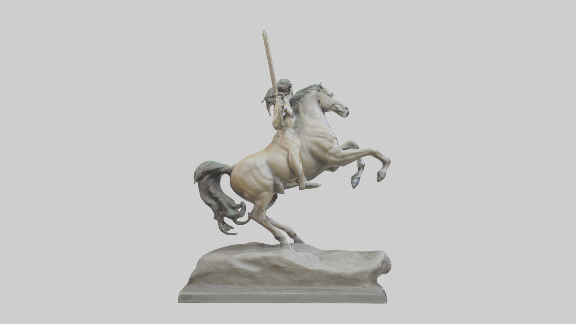 Centaur statue model Low-poly 3D model_23