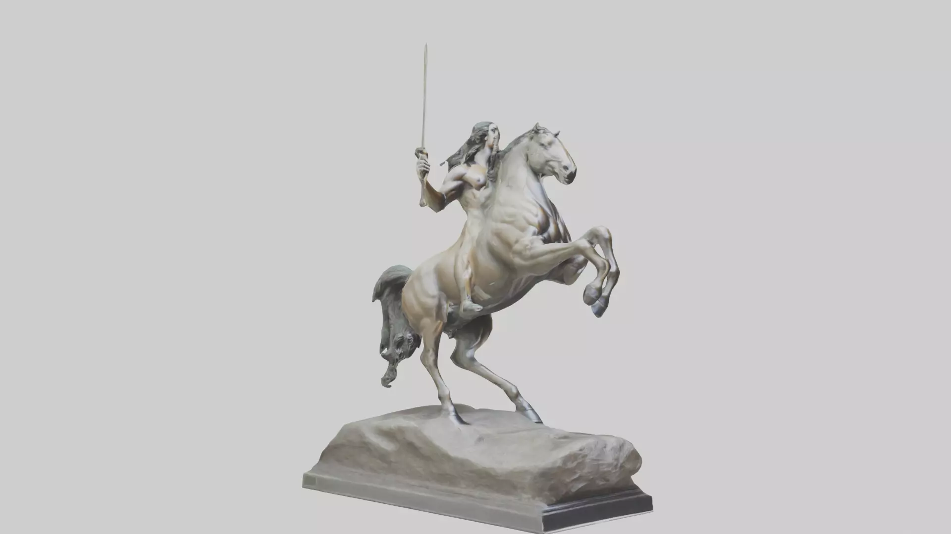 Centaur statue model Low-poly 3D model_0
