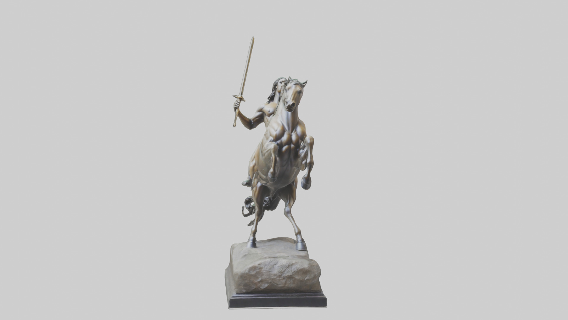 Centaur statue model Low-poly 3D model_17