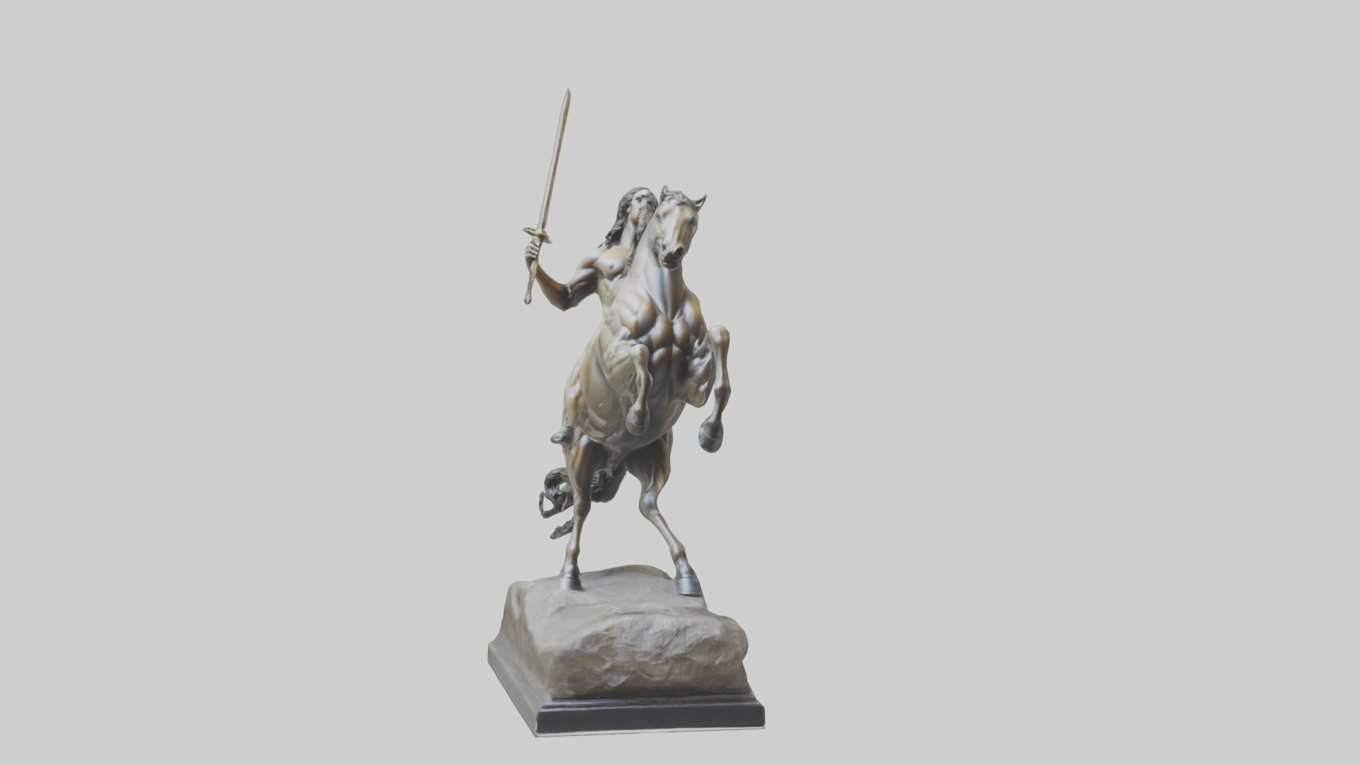 Centaur statue model Low-poly 3D model_18