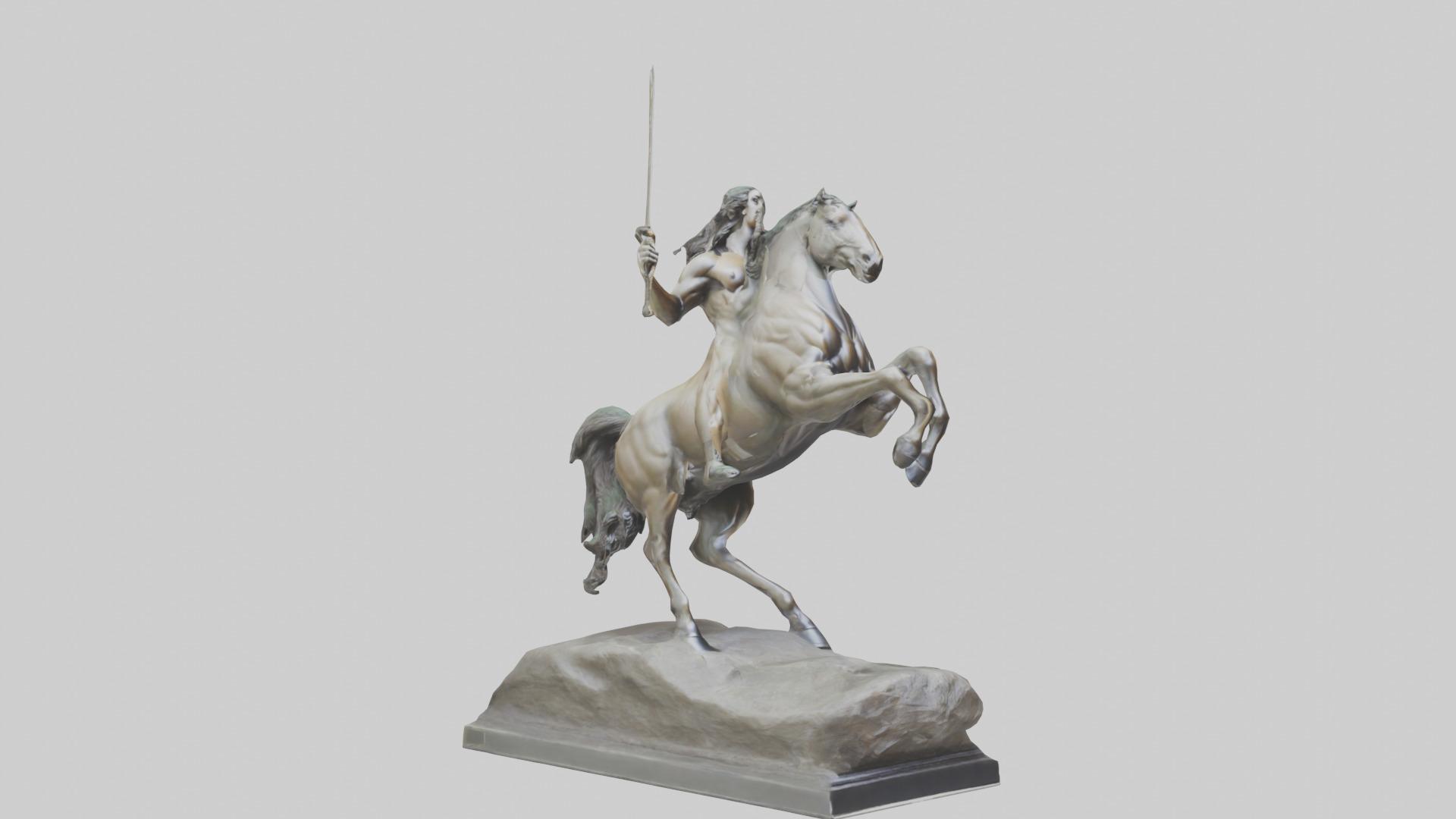 Centaur statue model Low-poly 3D model_3