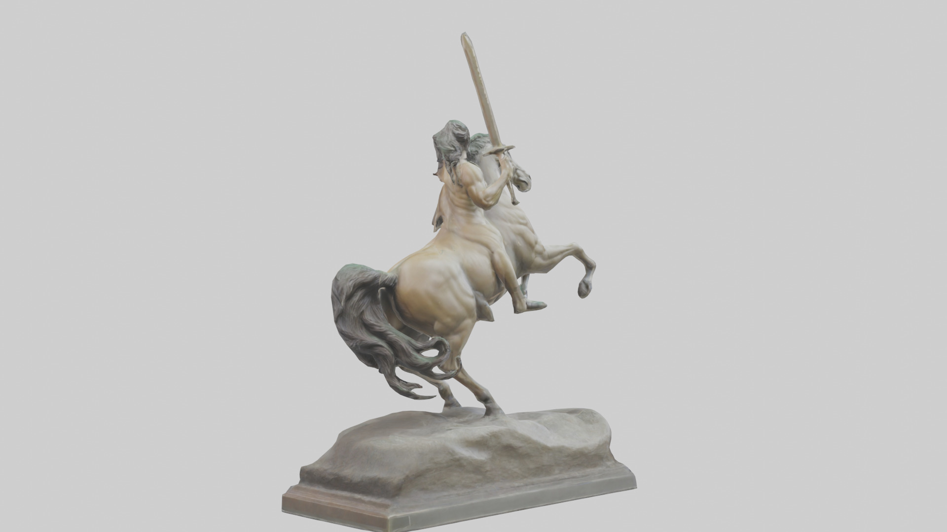 Centaur statue model Low-poly 3D model_5