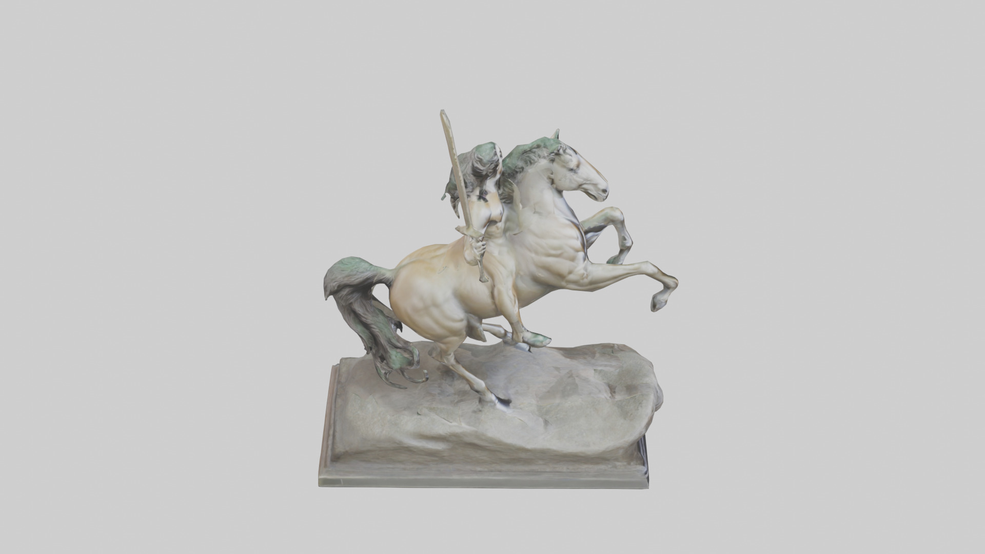 Centaur statue model Low-poly 3D model_28