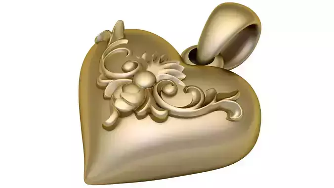 ROMANTIC HEART PENDANT 3D PRINTABLE MODEL 