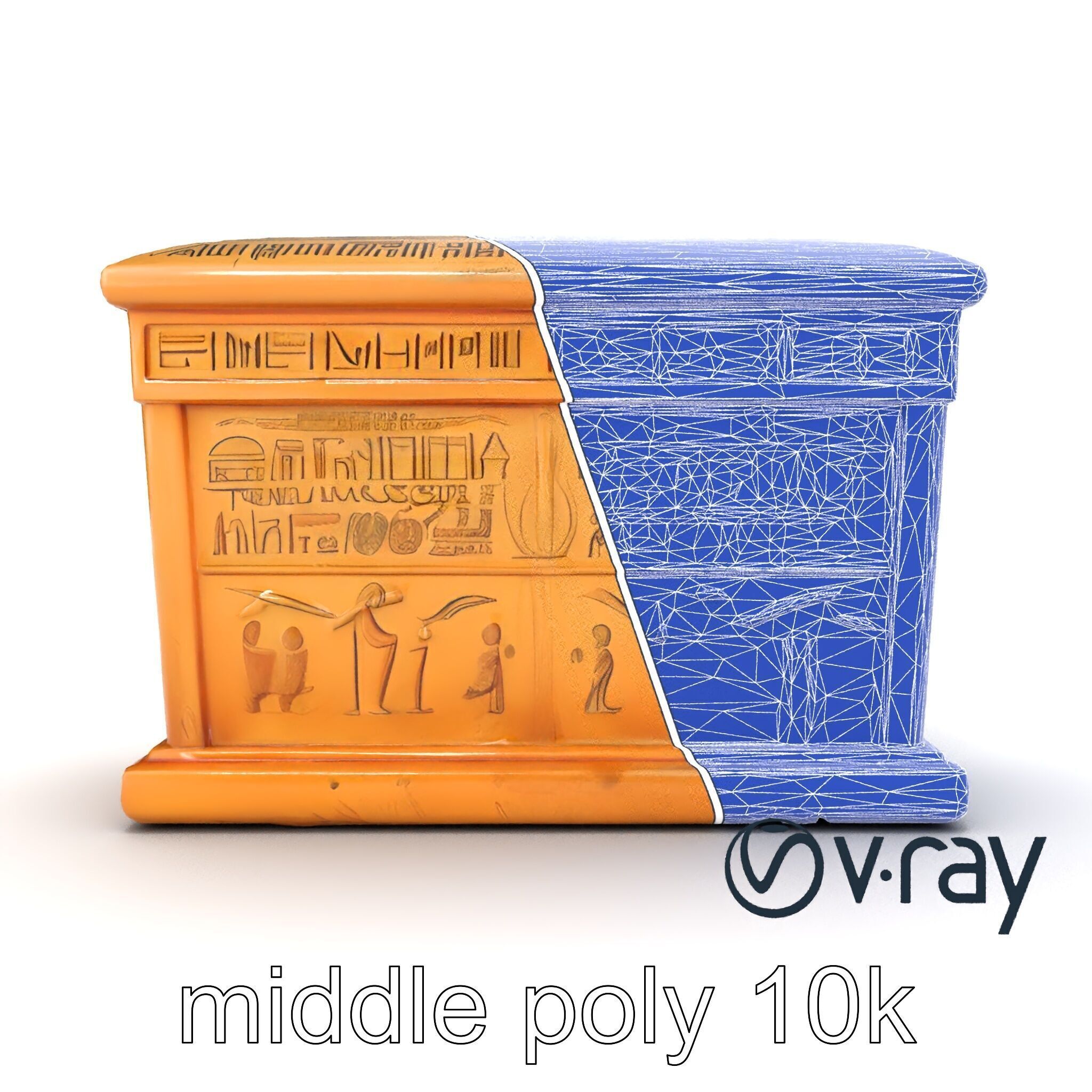 Ancient Egyptian Sarcophagus model pack Low-poly 3D model_20