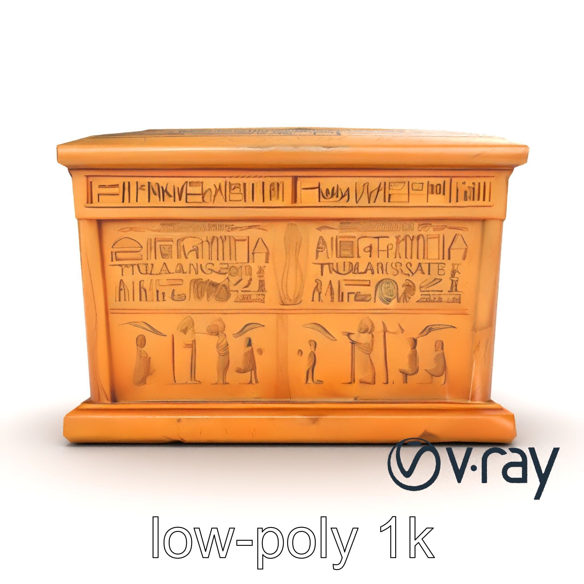 Ancient Egyptian Sarcophagus model pack Low-poly 3D model_14