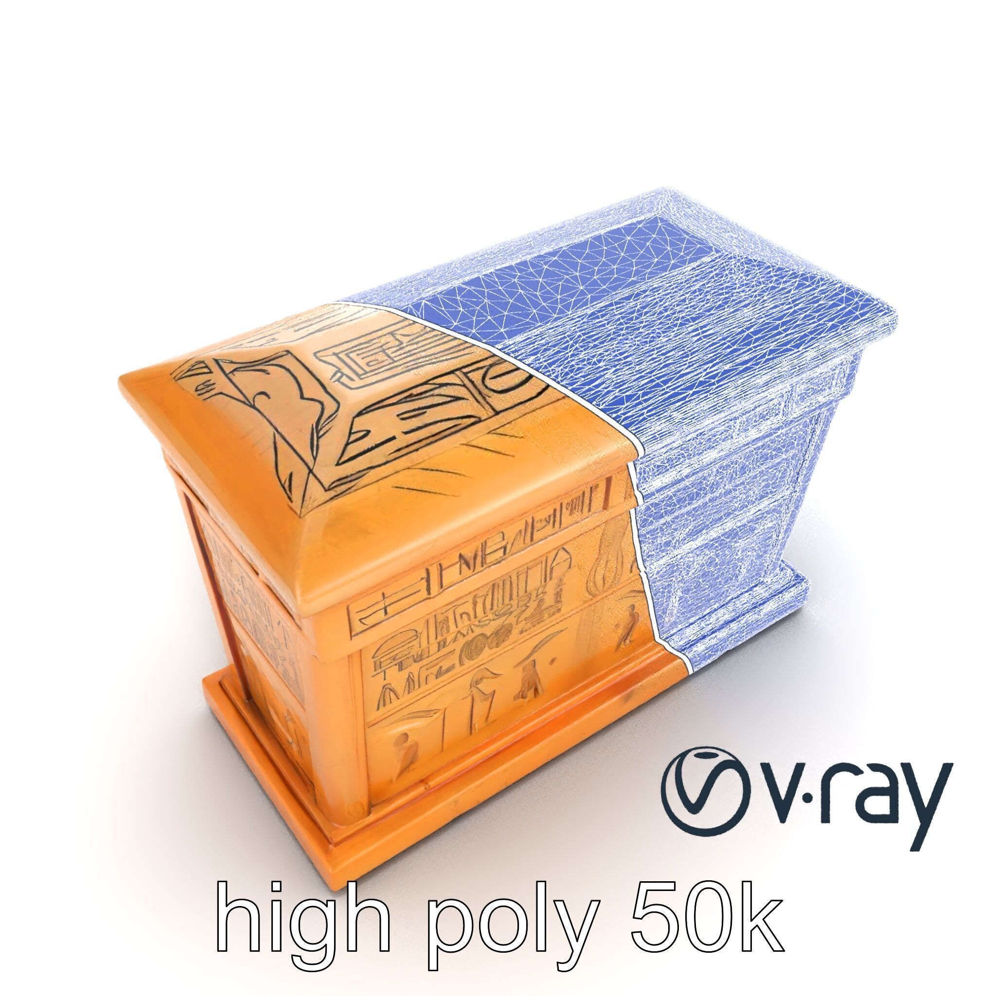 Ancient Egyptian Sarcophagus model pack Low-poly 3D model_21