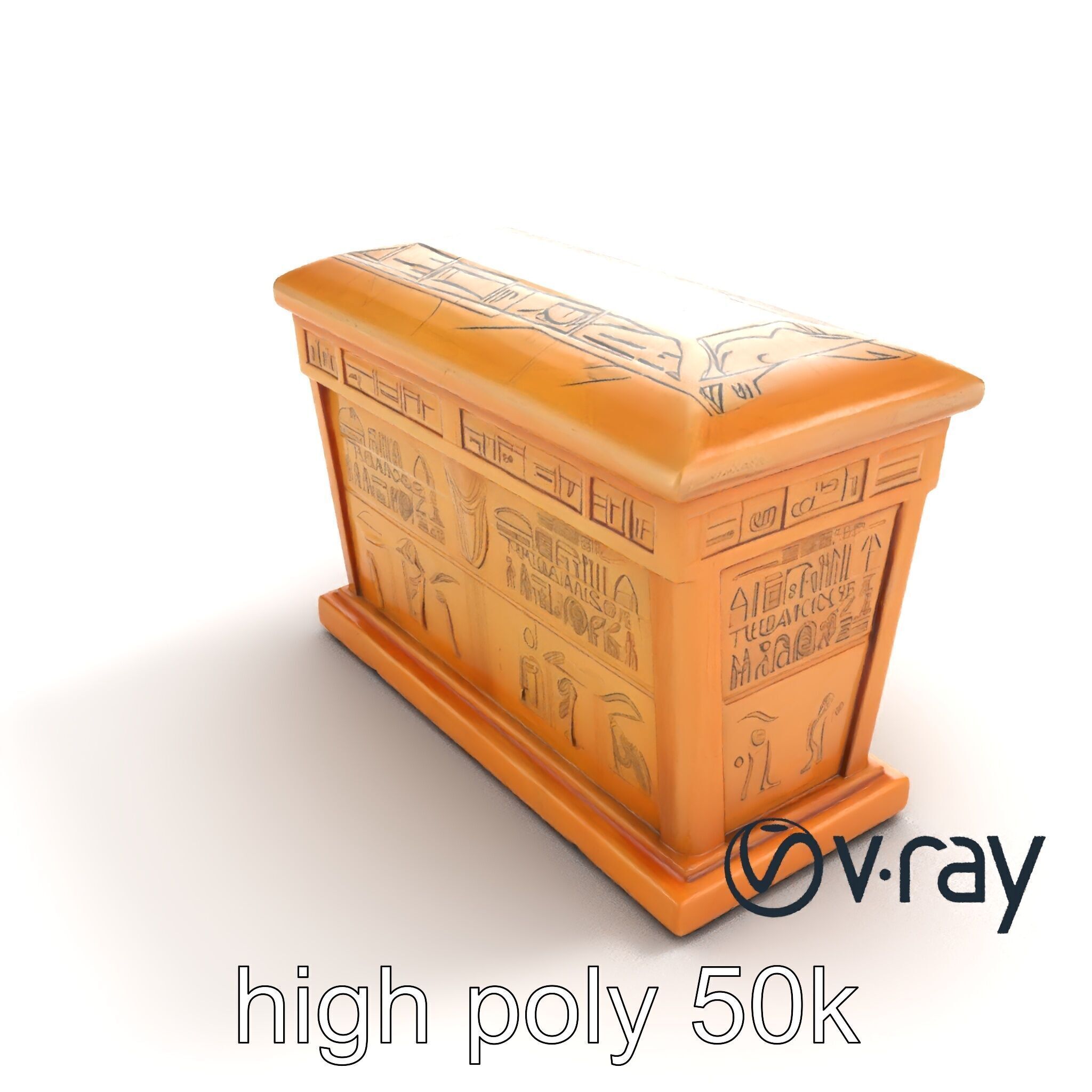 Ancient Egyptian Sarcophagus model pack Low-poly 3D model_9