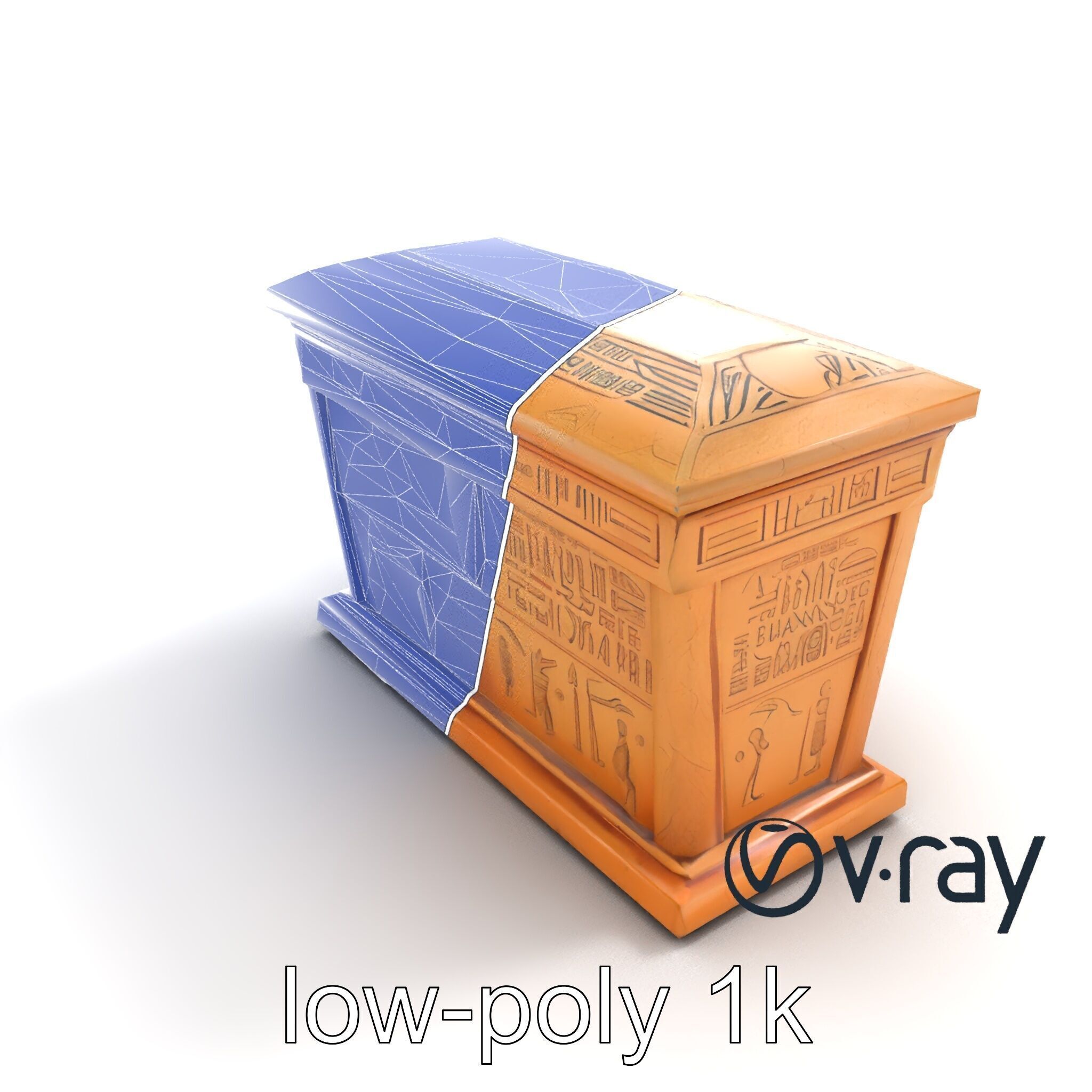 Ancient Egyptian Sarcophagus model pack Low-poly 3D model_26