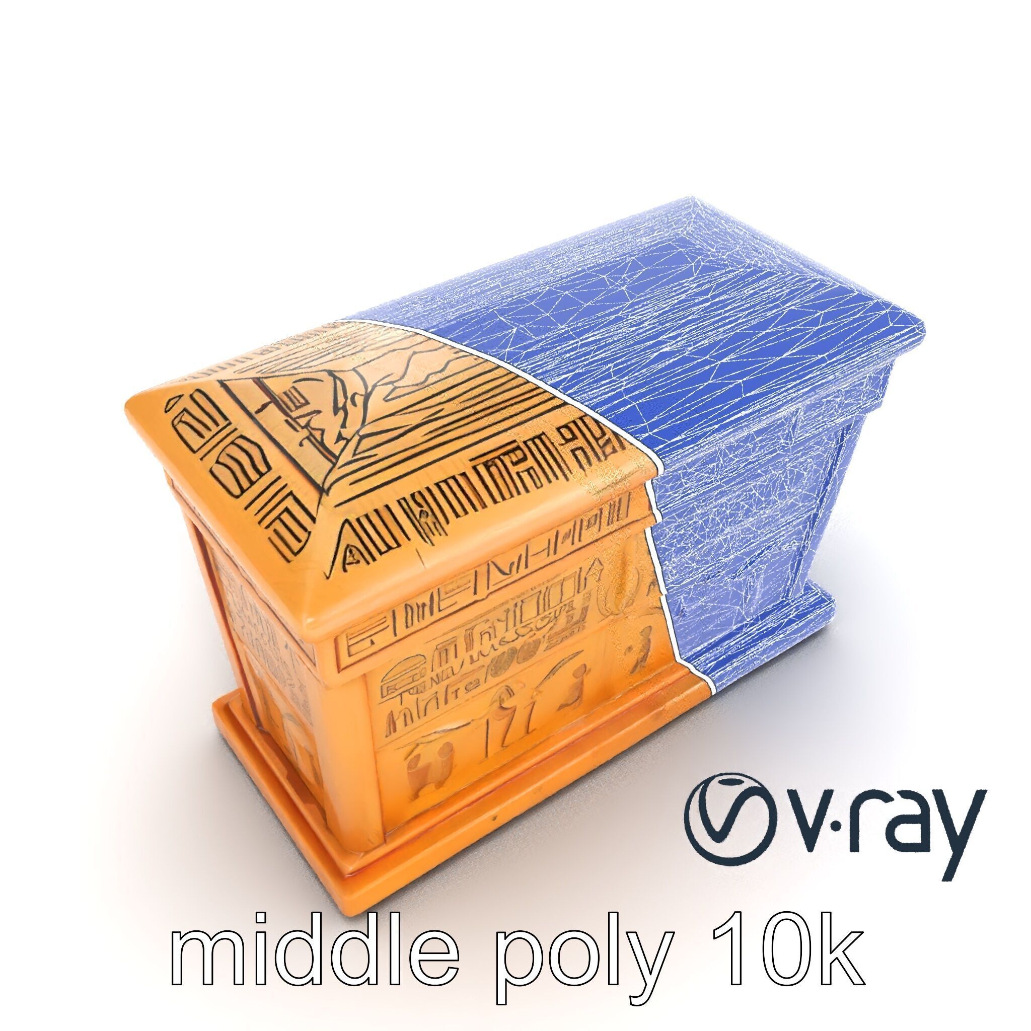 Ancient Egyptian Sarcophagus model pack Low-poly 3D model_24