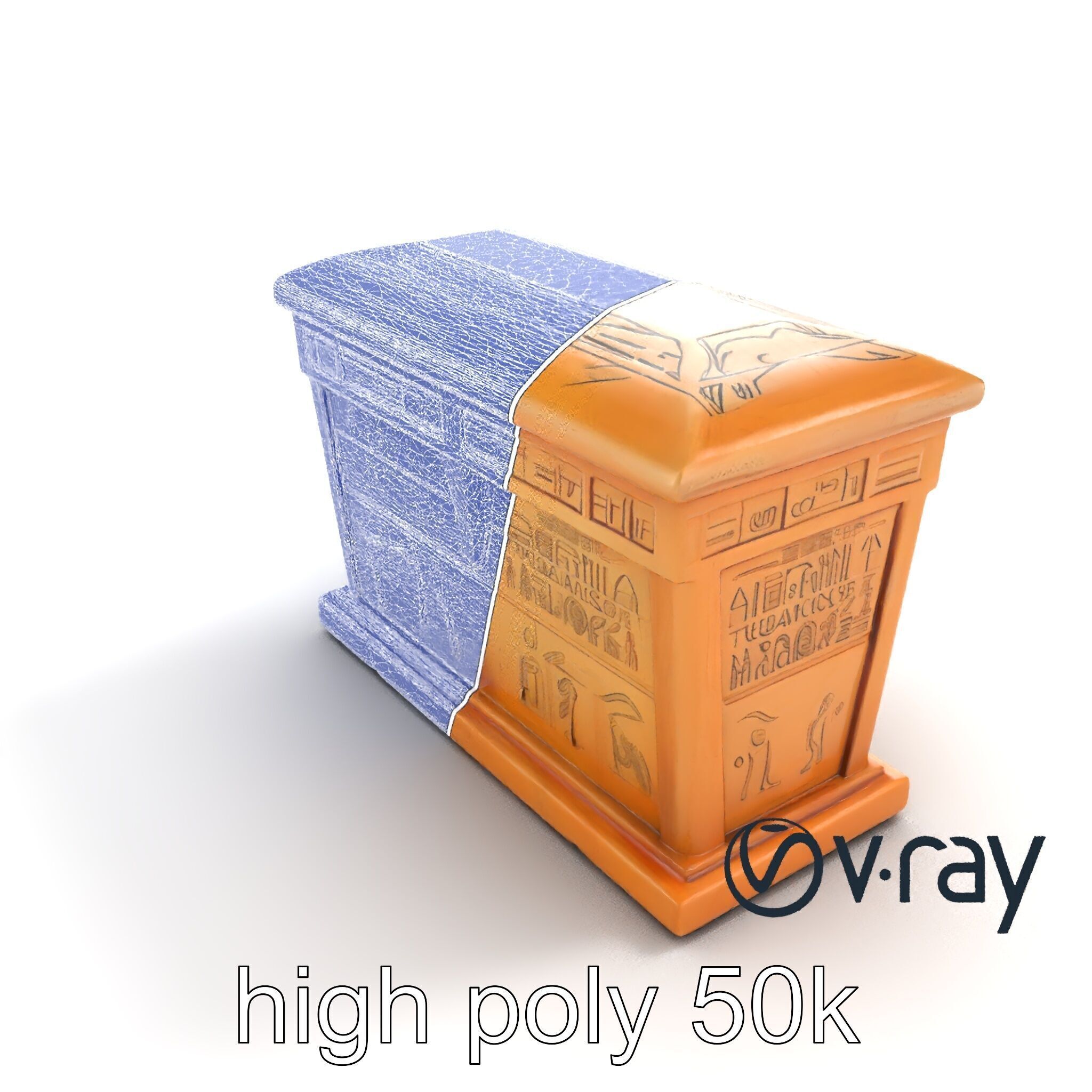 Ancient Egyptian Sarcophagus model pack Low-poly 3D model_19
