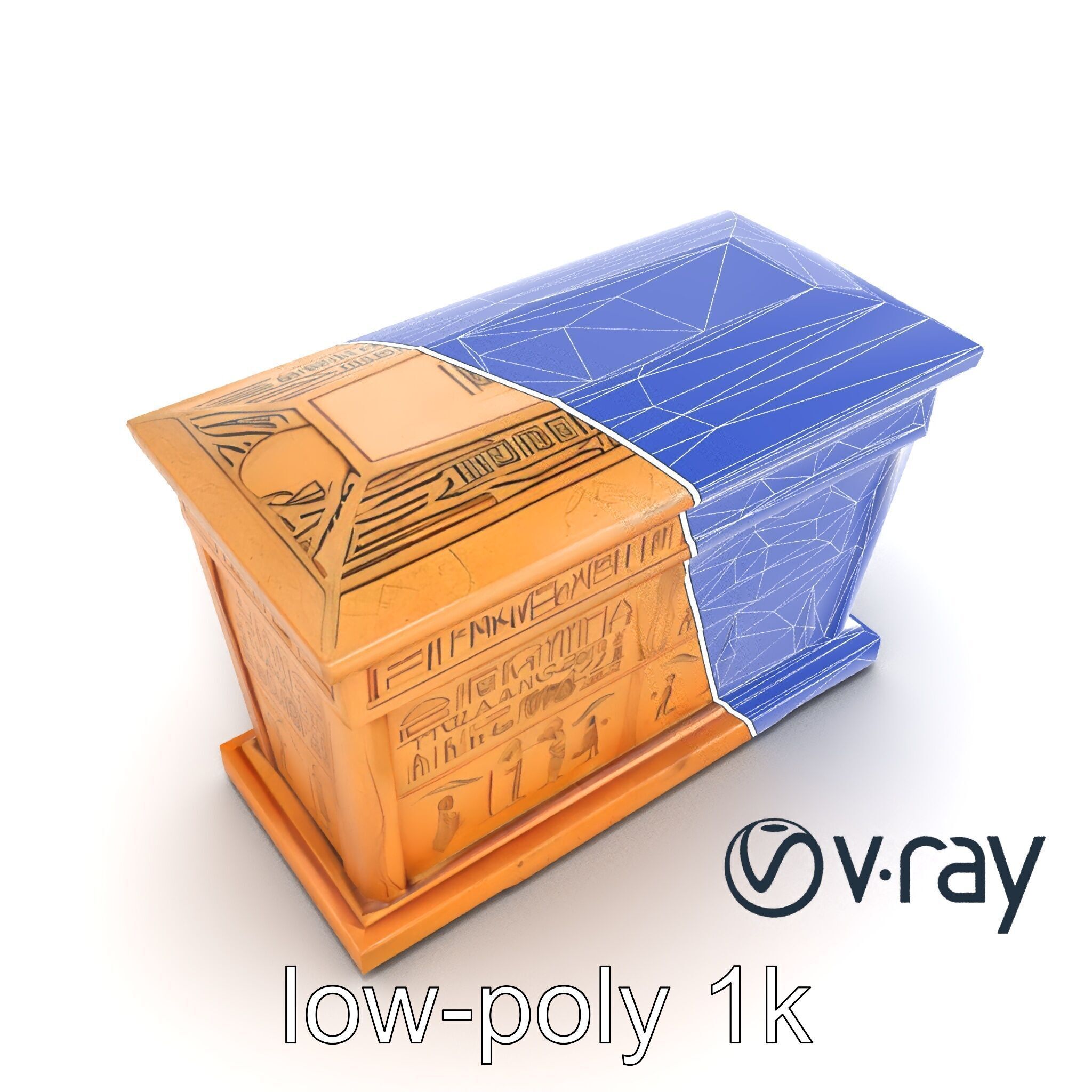 Ancient Egyptian Sarcophagus model pack Low-poly 3D model_17