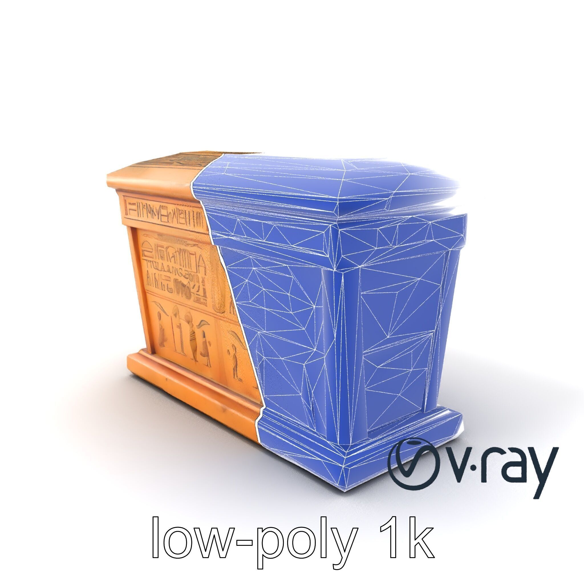 Ancient Egyptian Sarcophagus model pack Low-poly 3D model_16