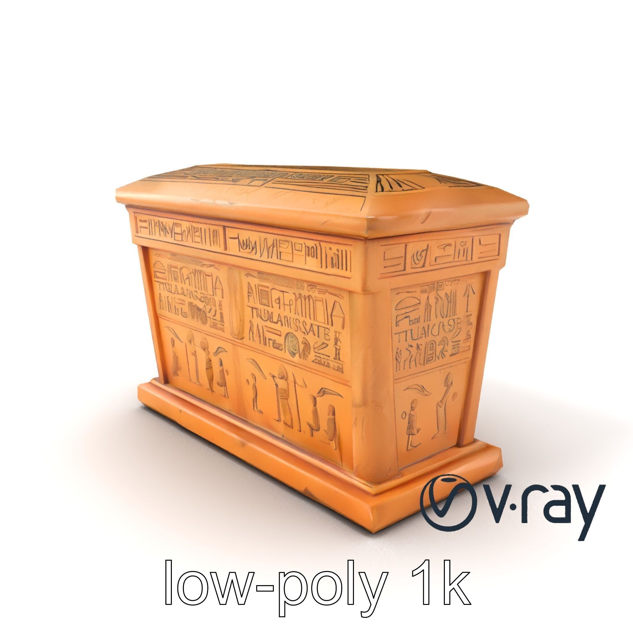 Ancient Egyptian Sarcophagus model pack Low-poly 3D model_2