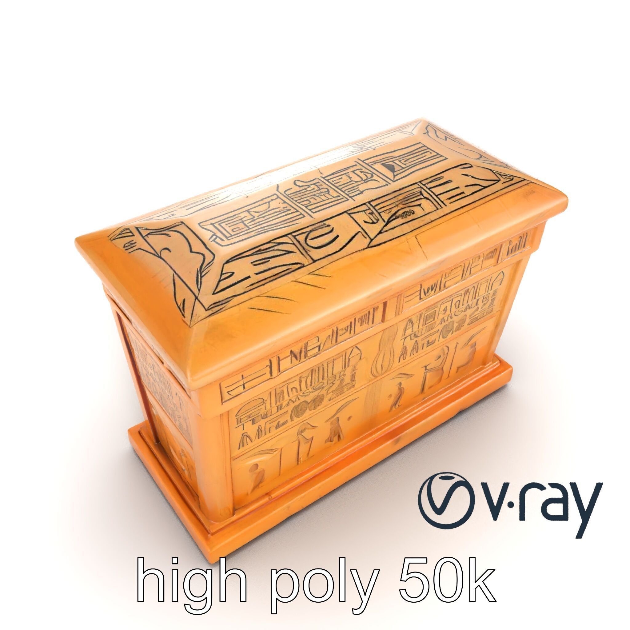 Ancient Egyptian Sarcophagus model pack Low-poly 3D model_15