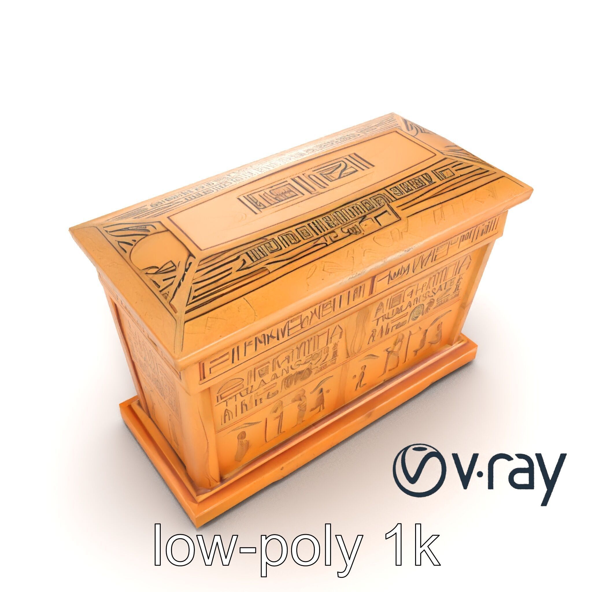 Ancient Egyptian Sarcophagus model pack Low-poly 3D model_8