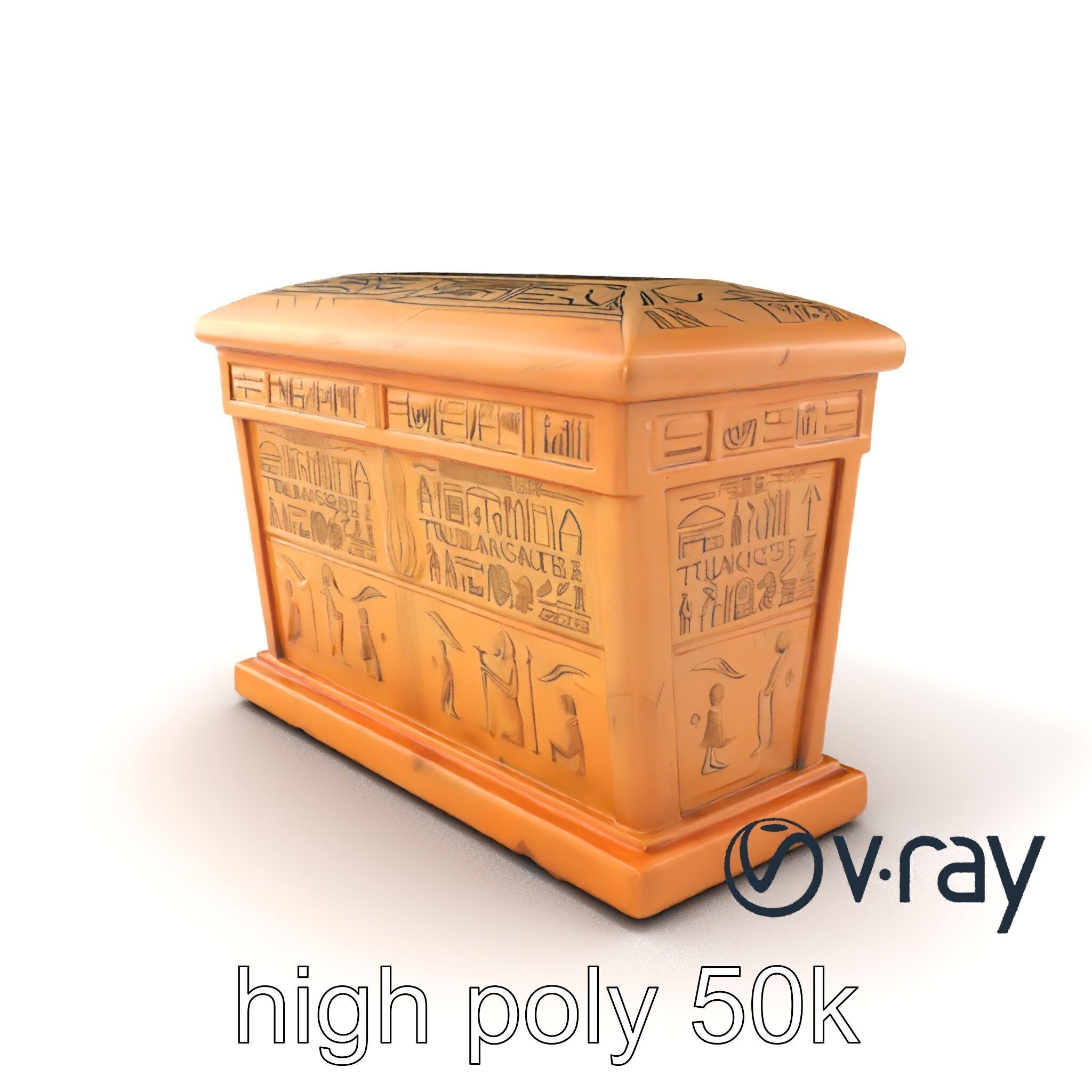 Ancient Egyptian Sarcophagus model pack Low-poly 3D model_6