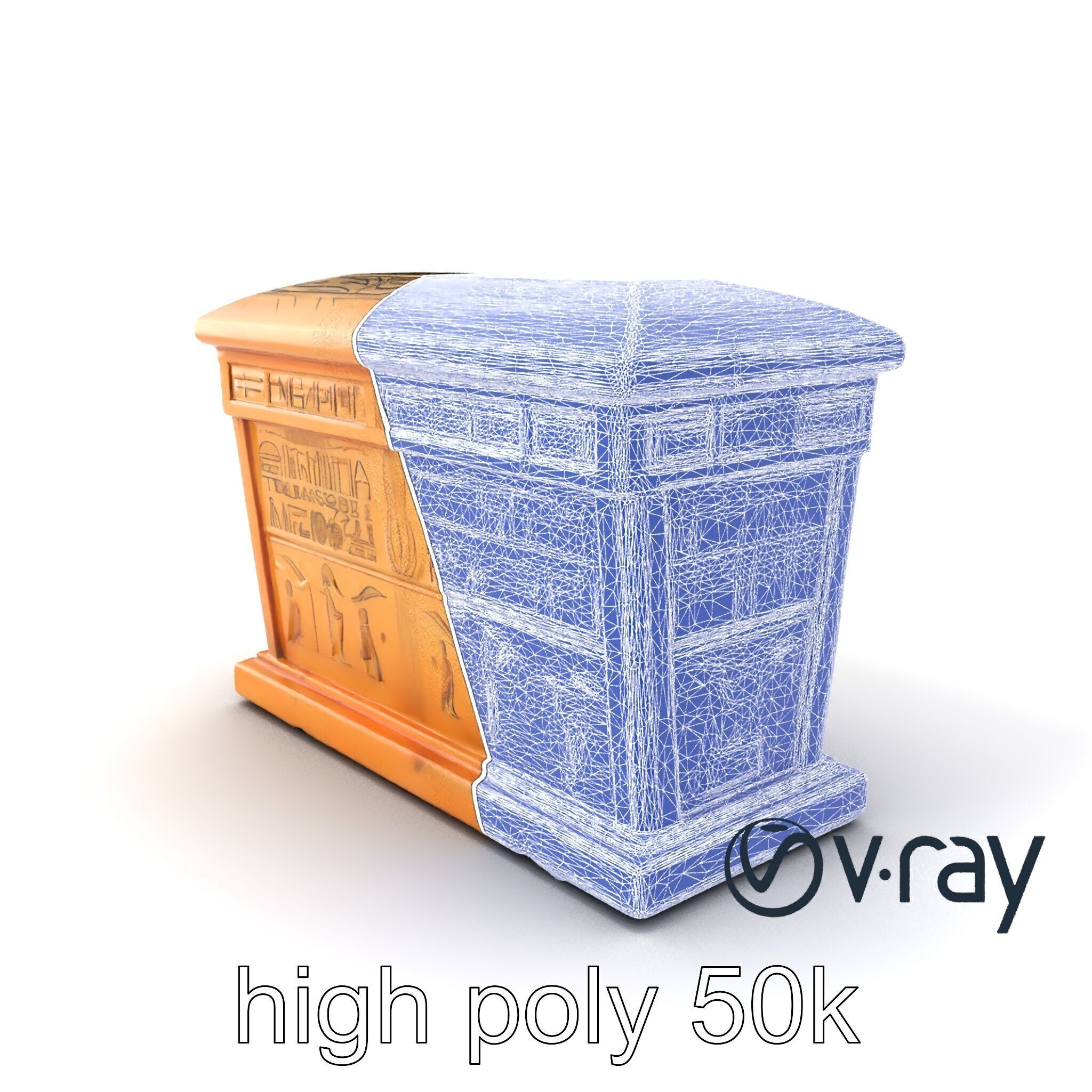 Ancient Egyptian Sarcophagus model pack Low-poly 3D model_31