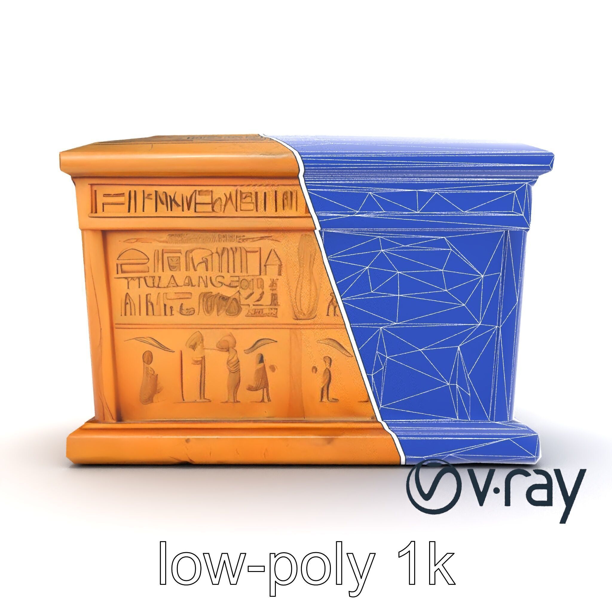 Ancient Egyptian Sarcophagus model pack Low-poly 3D model_29